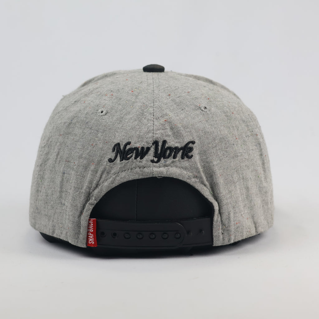 "It Couldn't Be Better" Graphic Snapback - Grey & Black New York Thrifted Cap