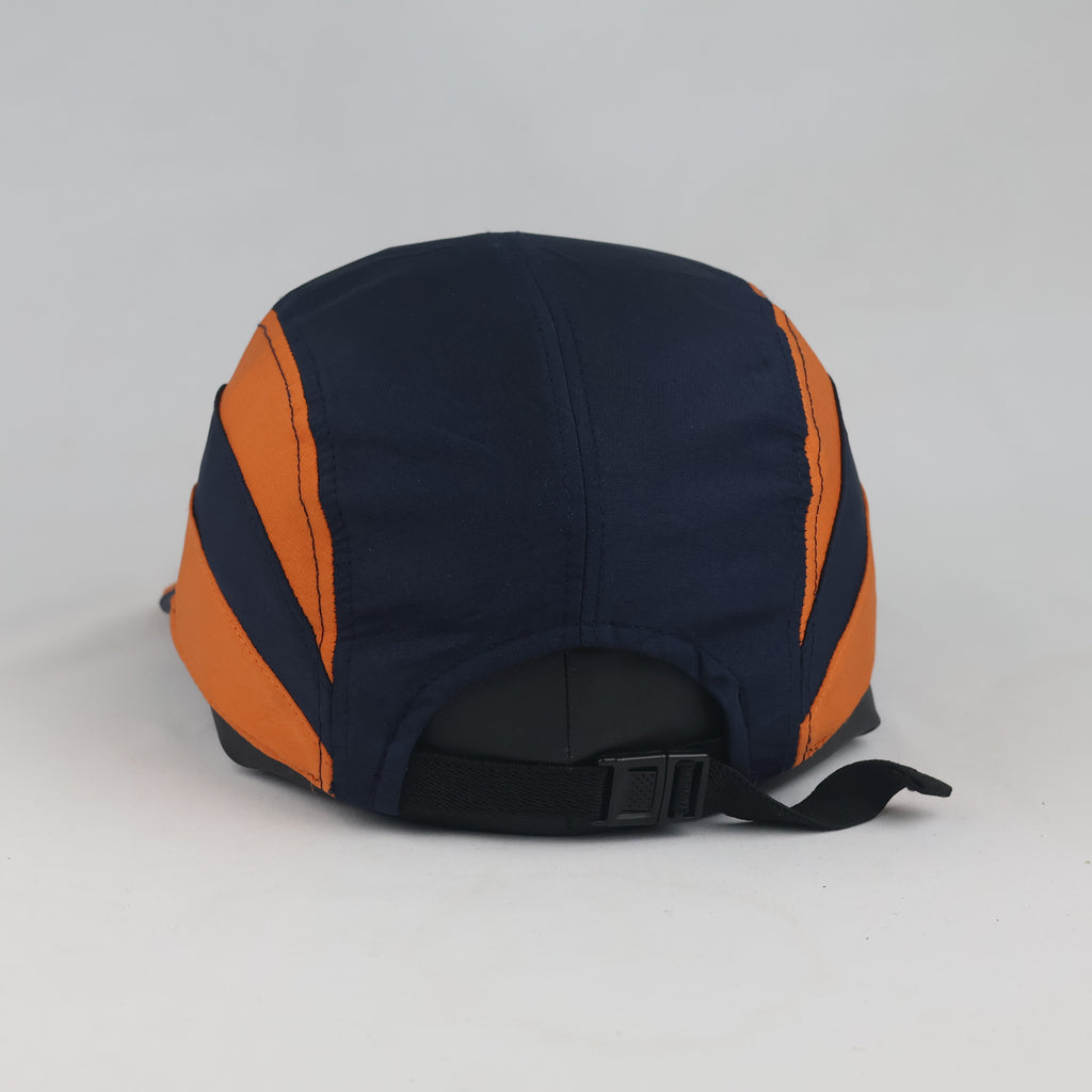 Thrifted Navy Orange Panel Lightweight Outdoor Trail Cap | 10141