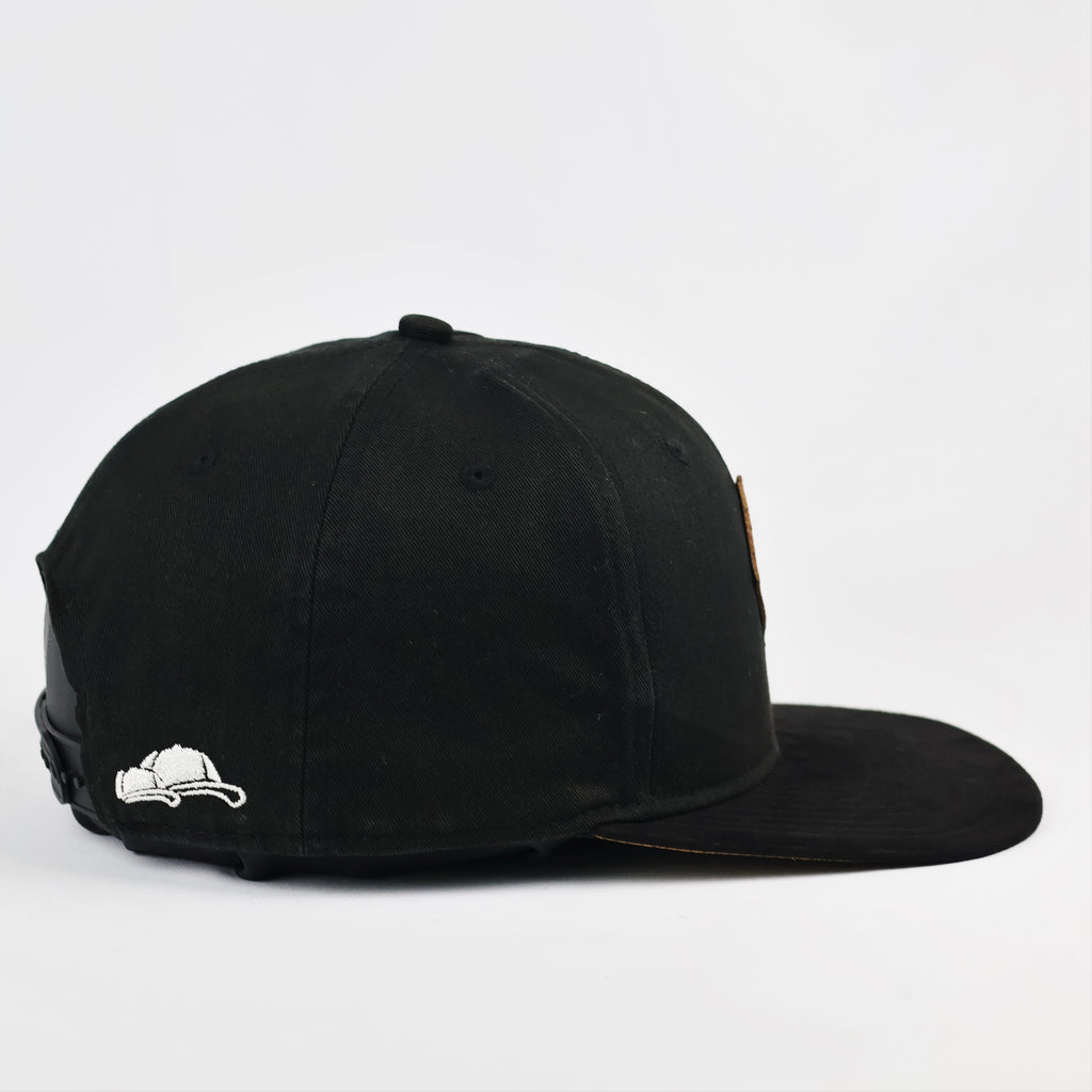 Vintage Soulbuddy Flat Brim Snapback - Black Canvas & Suede