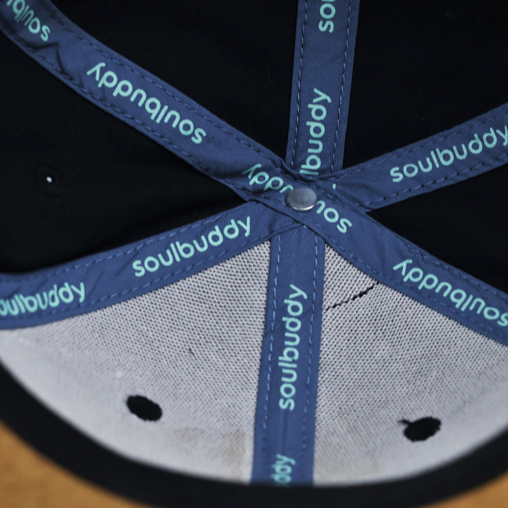 Vintage Soulbuddy Flat Brim Snapback - Black Canvas & Suede