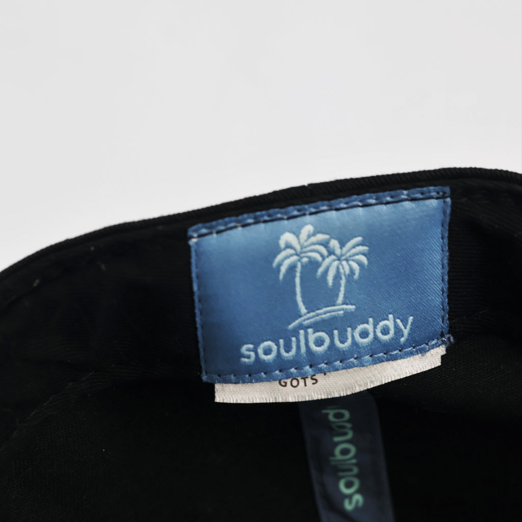 Vintage Soulbuddy Flat Brim Snapback - Black Canvas & Suede