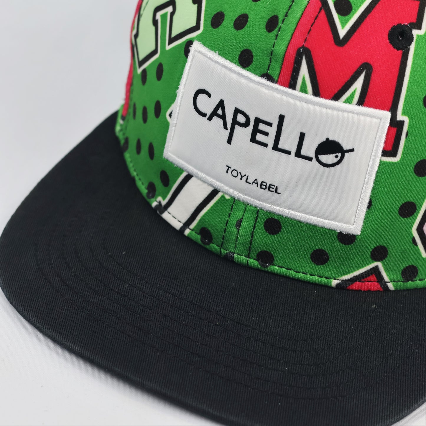Capello Toylabel Green Polka Dot Graphic Snapback Thrifted Hat
