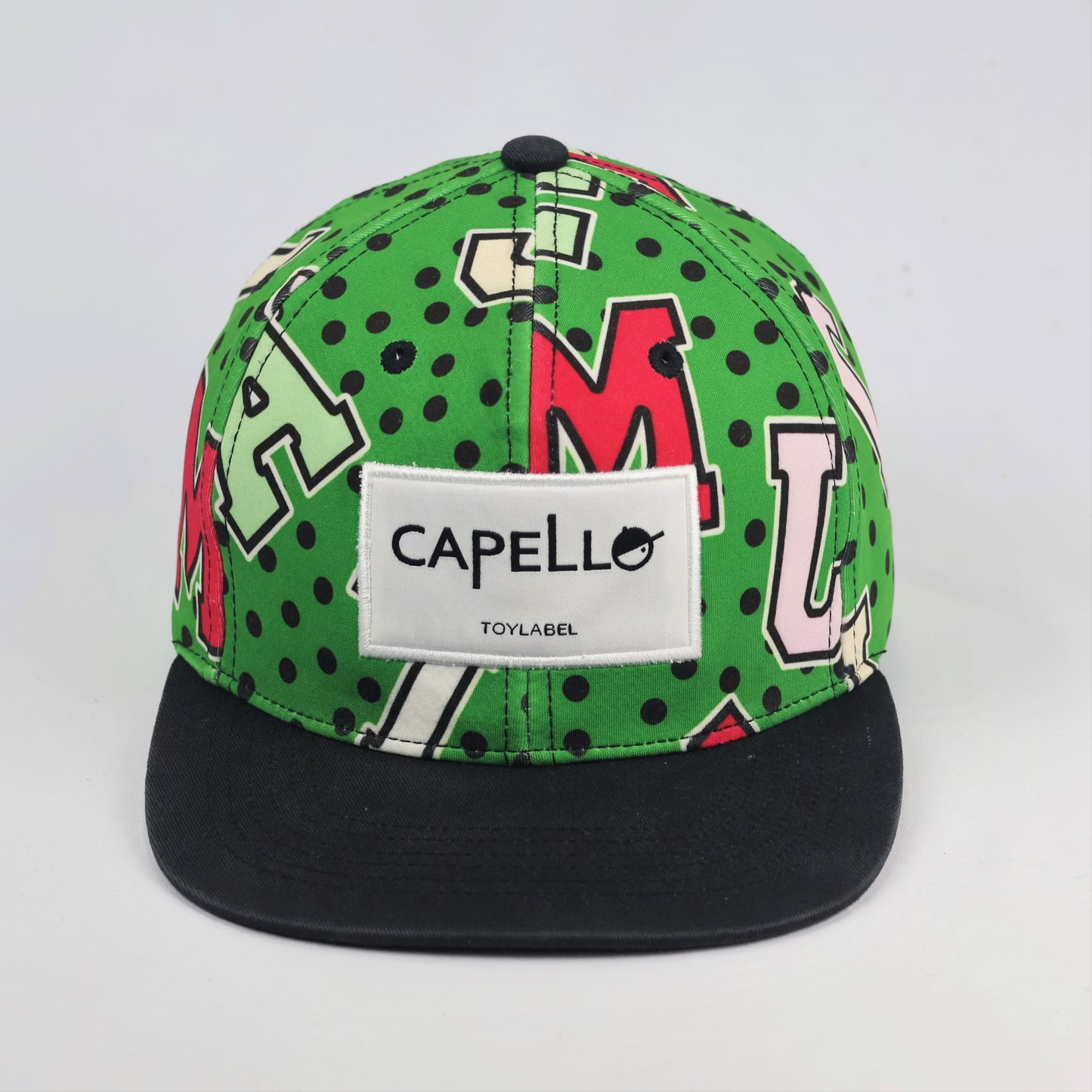 Capello Toylabel Green Polka Dot Graphic Snapback Thrifted Hat