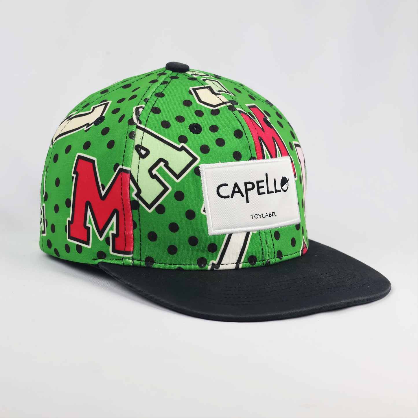 Capello Toylabel Green Polka Dot Graphic Snapback Thrifted Hat