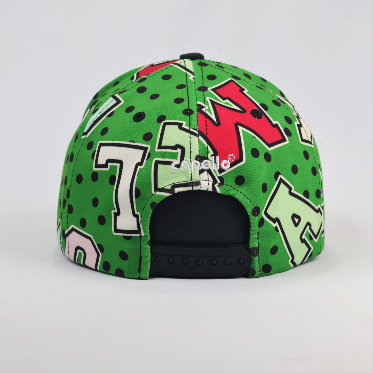 Capello Toylabel Green Polka Dot Graphic Snapback Thrifted Hat