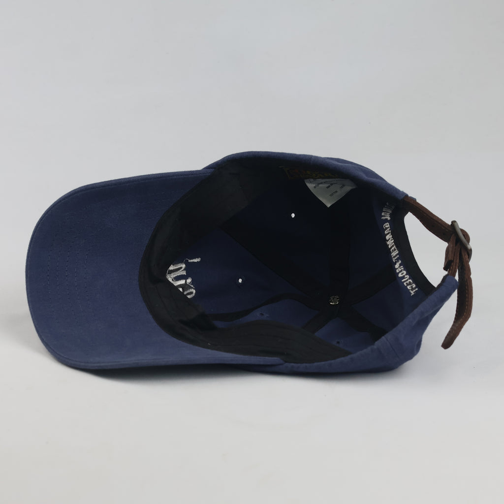 Vintage Knockin' Script Navy Blue Cap | Leather Strapback Cap (58–60cm) | 10144