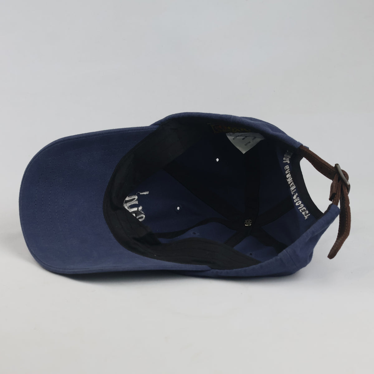 Vintage Knockin' Script Navy Blue Cap | Leather Strapback Cap (58–60cm) | 10144