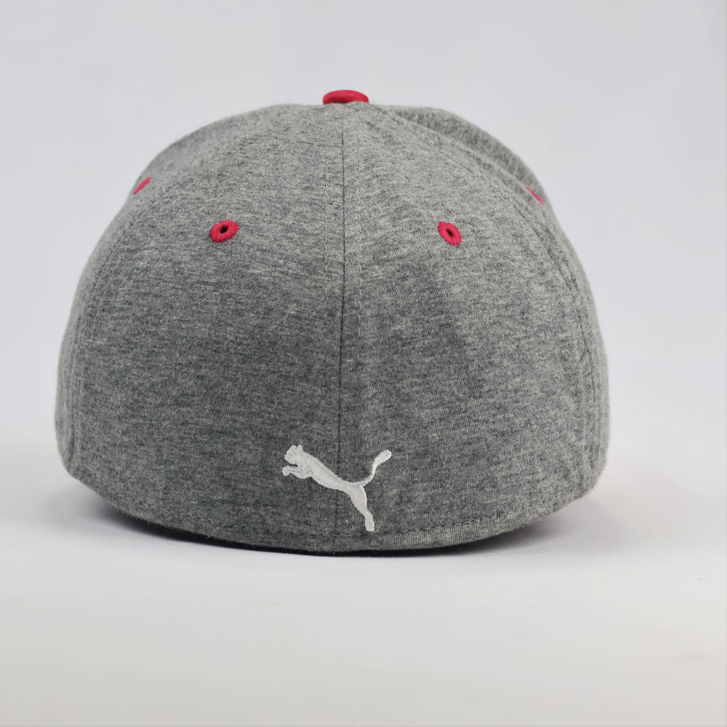 PUMA Performance Fitted Thrifted Hat – Grey Jersey with Pink Visor – Size S/M