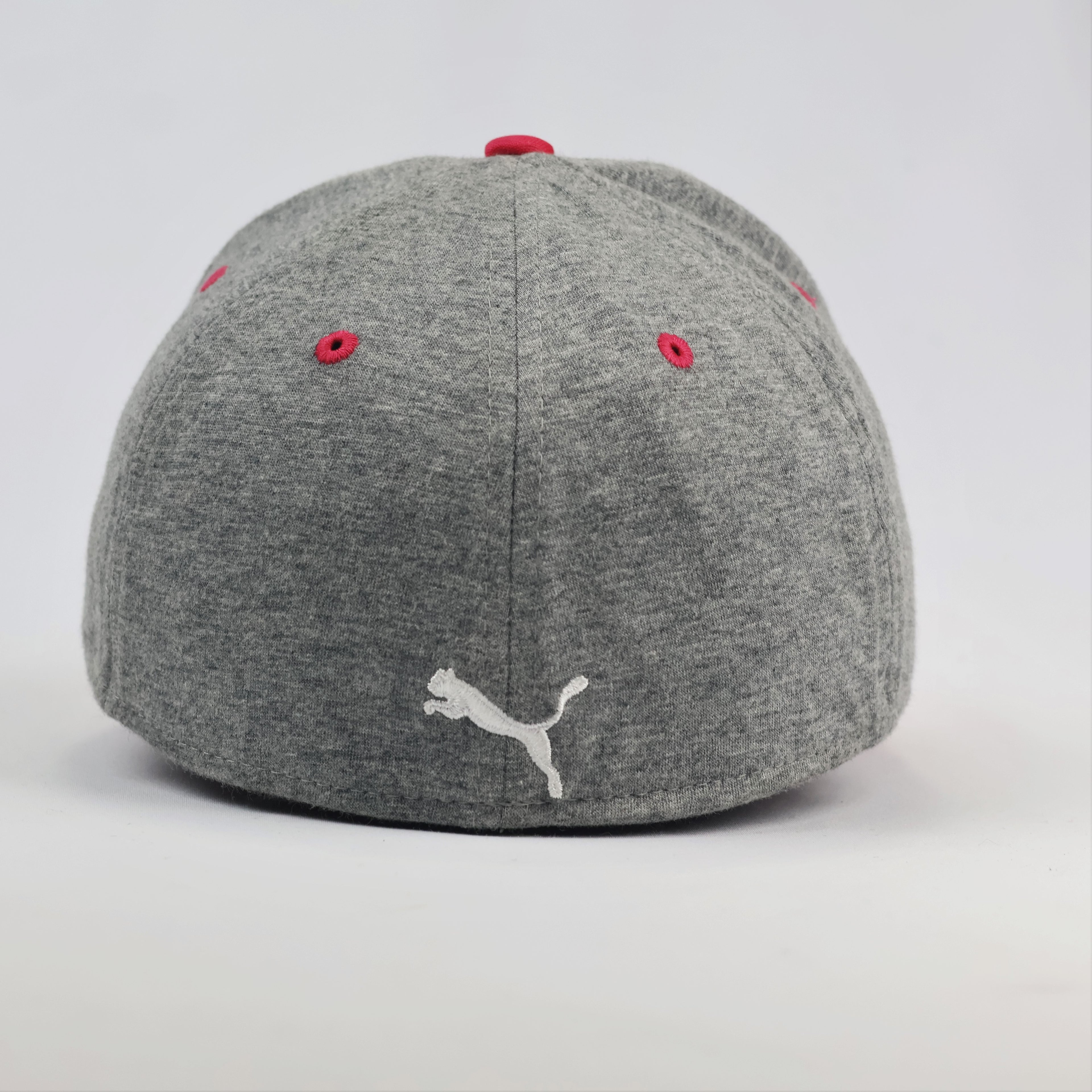 PUMA Performance Fitted Thrifted Hat – Grey Jersey with Pink Visor – Size S/M