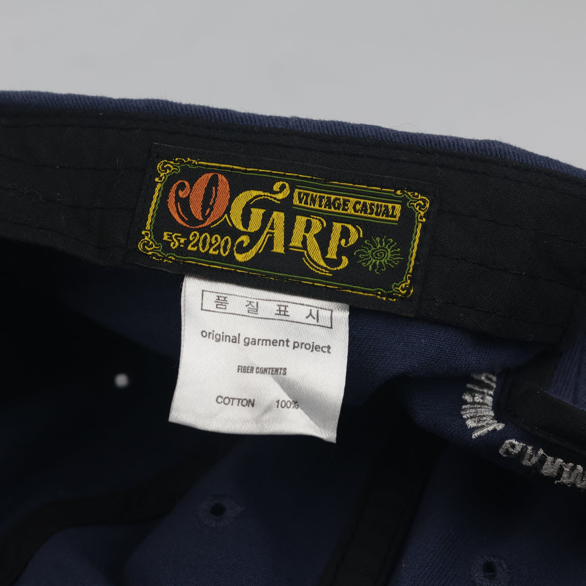 Vintage Knockin' Script Navy Blue Cap | Leather Strapback Cap (58–60cm) | 10144