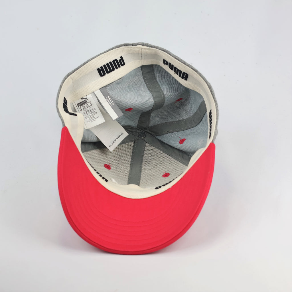PUMA Performance Fitted Thrifted Hat – Grey Jersey with Pink Visor – Size S/M