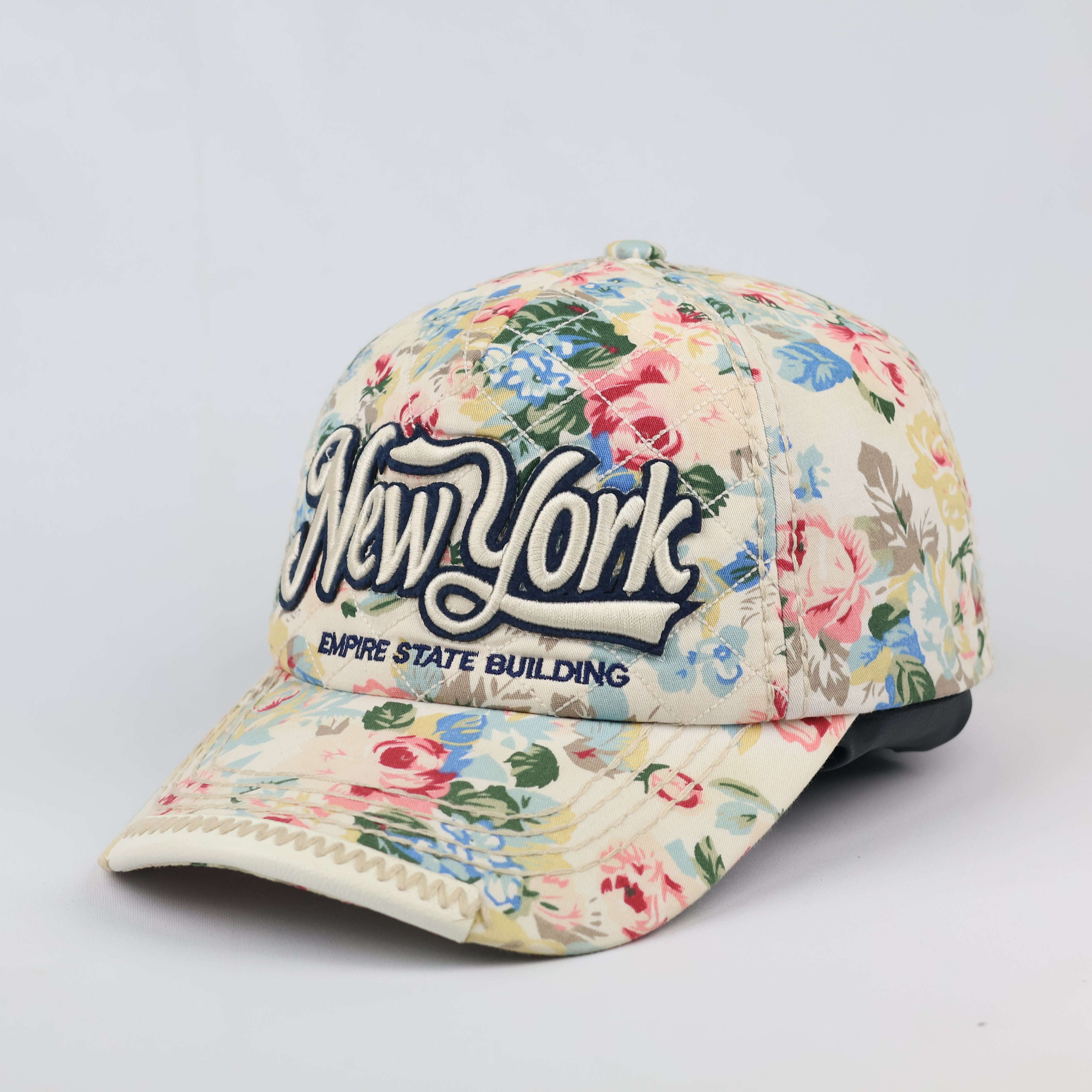 Vintage Floral New York Empire State Building Snapback Thrifted Hat