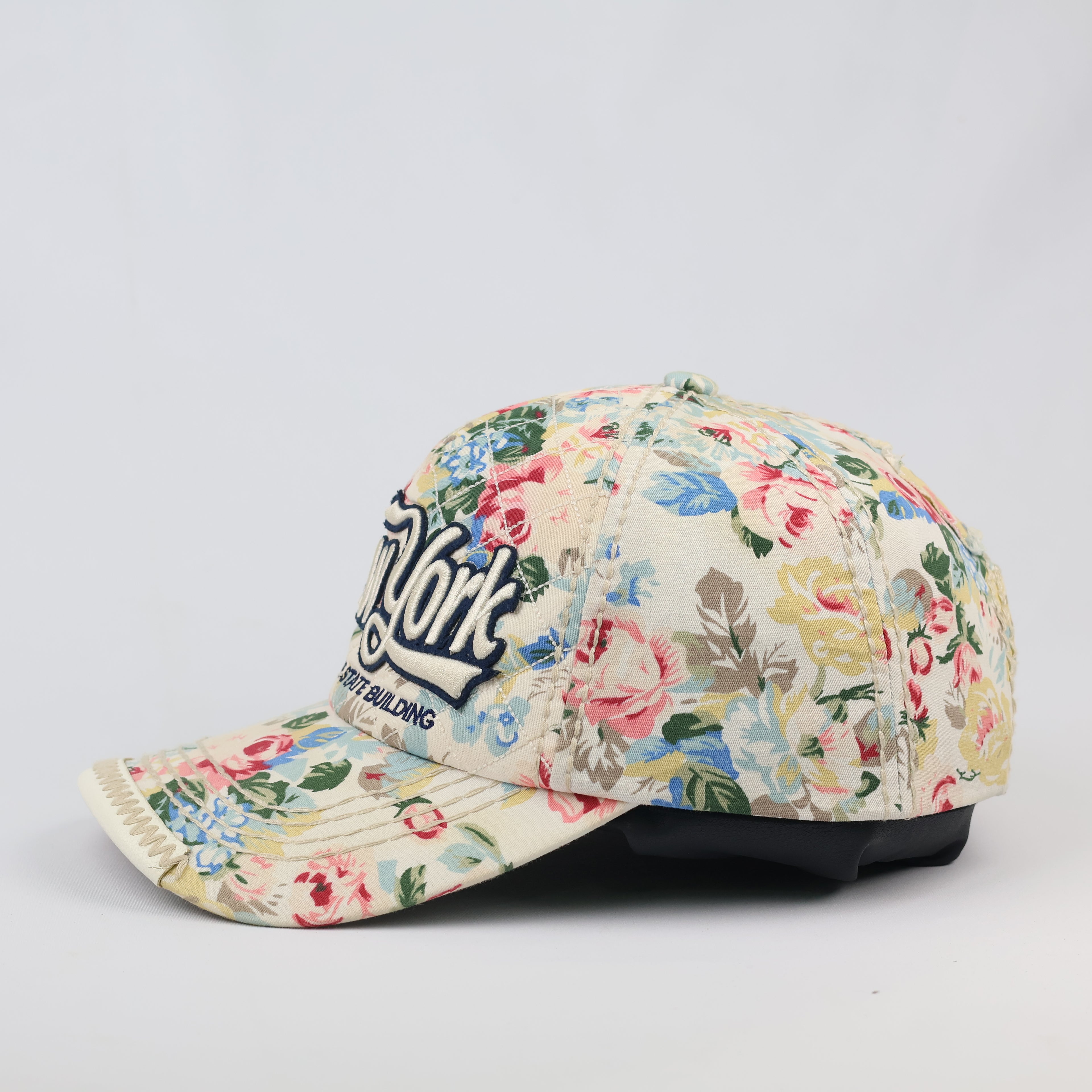 Vintage Floral New York Empire State Building Snapback Thrifted Hat