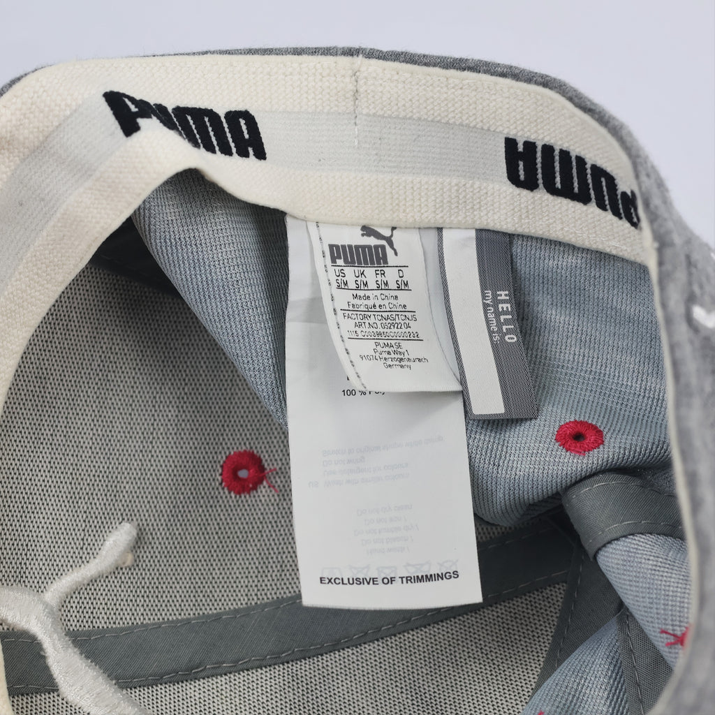 PUMA Performance Fitted Thrifted Hat – Grey Jersey with Pink Visor – Size S/M