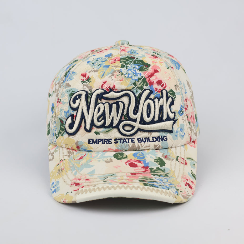 Vintage Floral New York Empire State Building Snapback Thrifted Hat