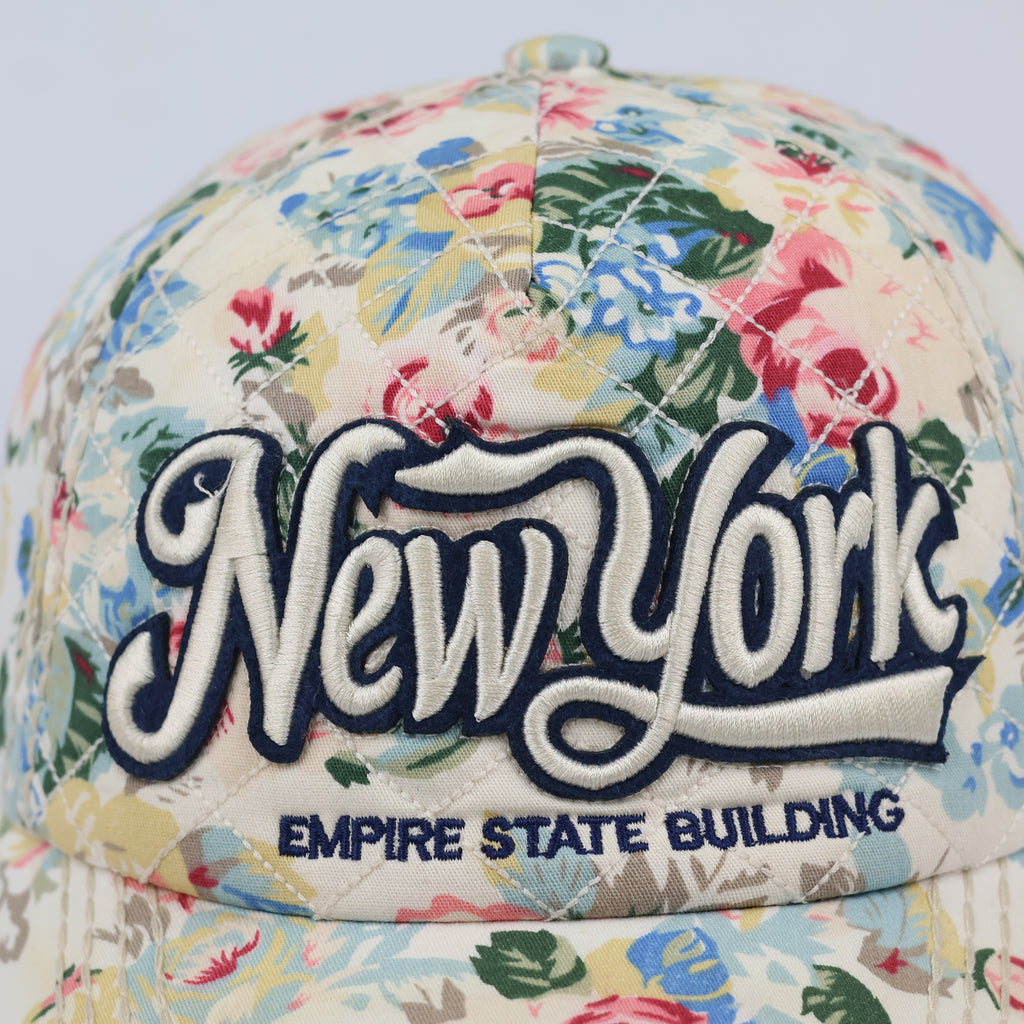 Vintage Floral New York Empire State Building Snapback Thrifted Hat