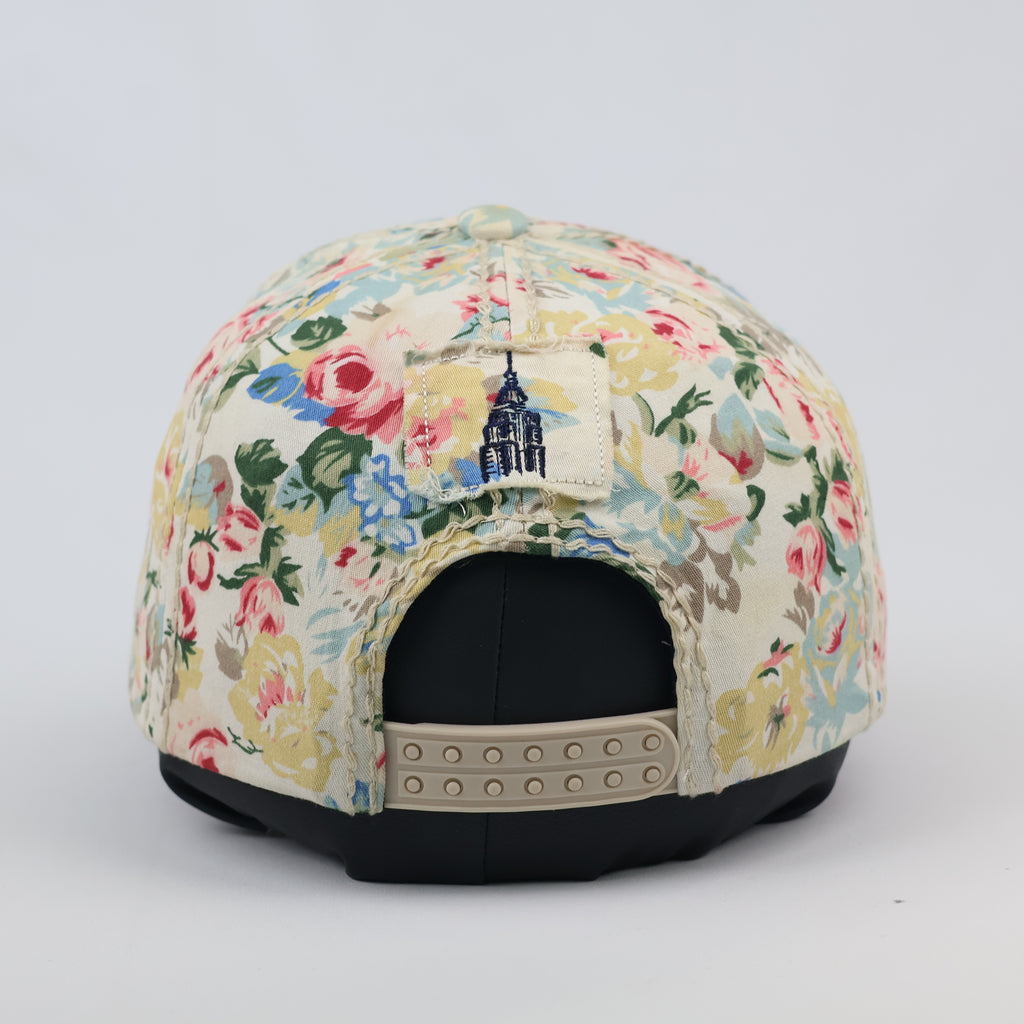 Vintage Floral New York Empire State Building Snapback Thrifted Hat