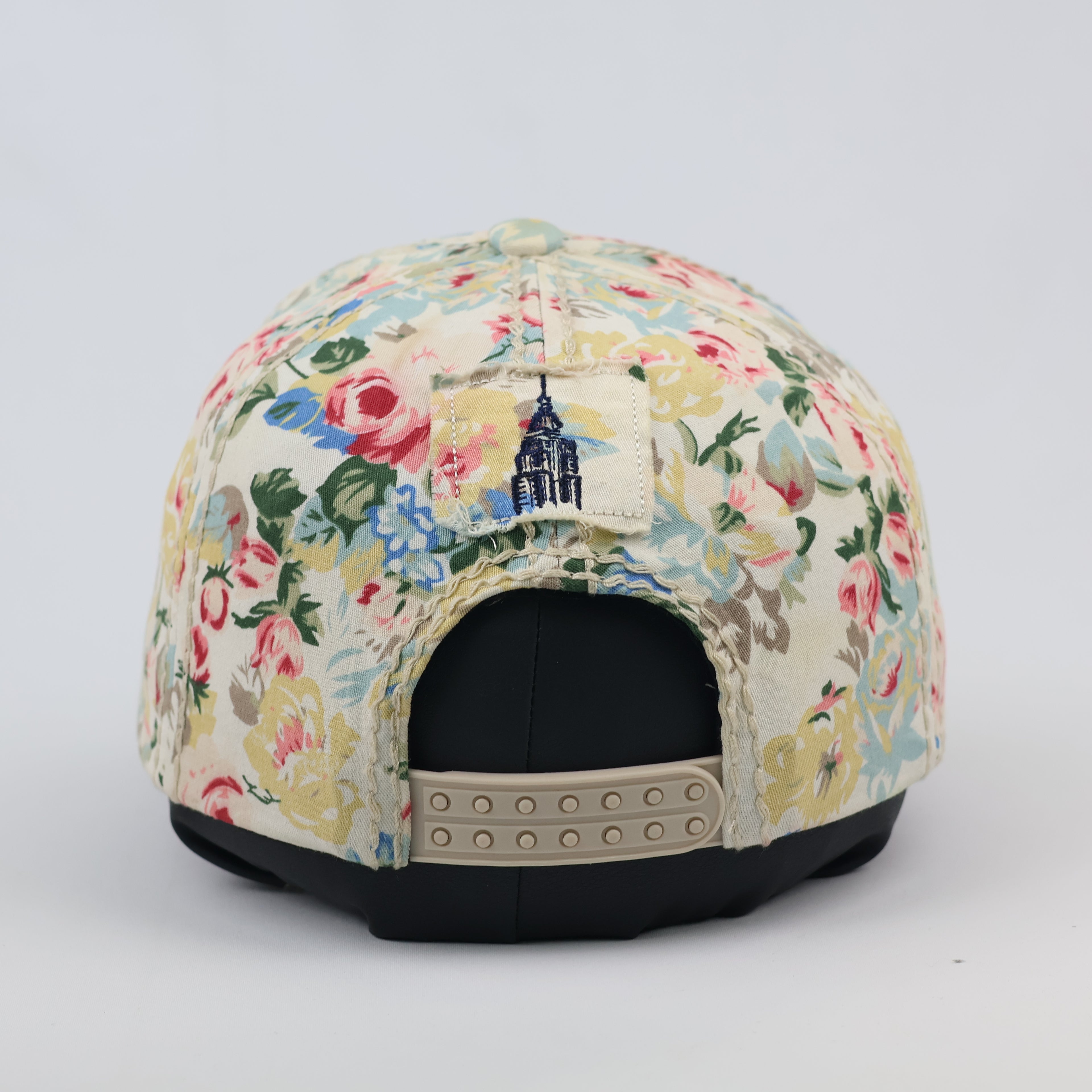 Vintage Floral New York Empire State Building Snapback Thrifted Hat