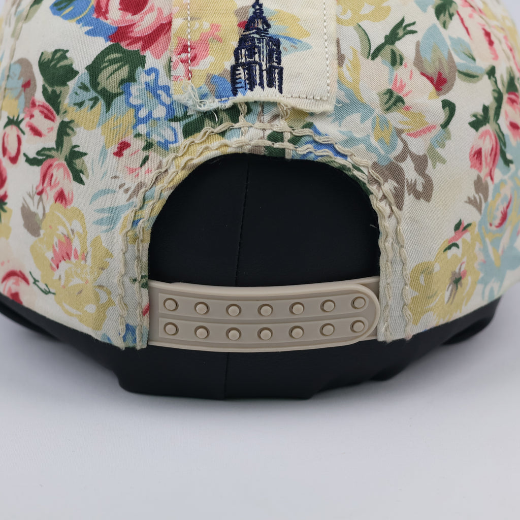 Vintage Floral New York Empire State Building Snapback Thrifted Hat