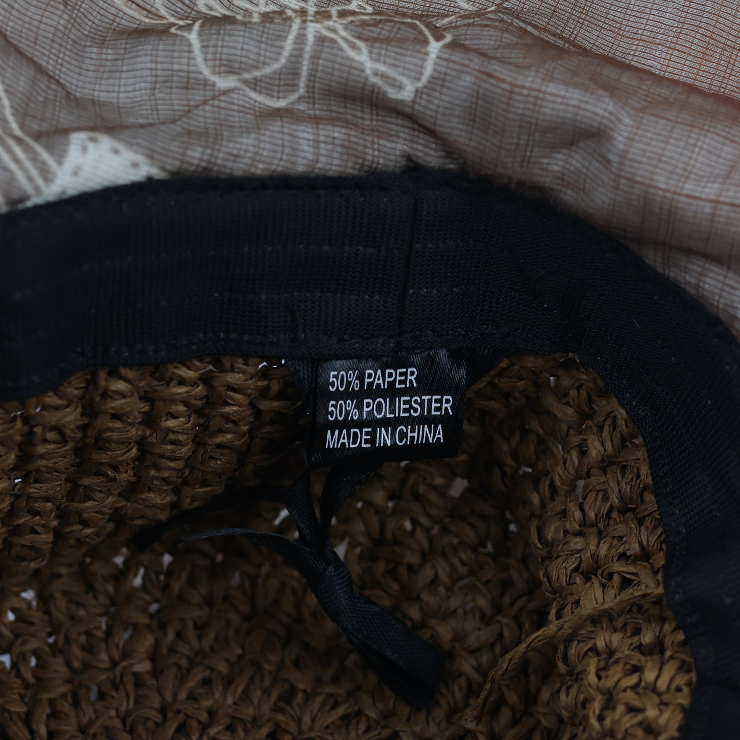 Vintage Boater Style Woven Straw Thrifted Sun Hat – Floral Organza Ribbon