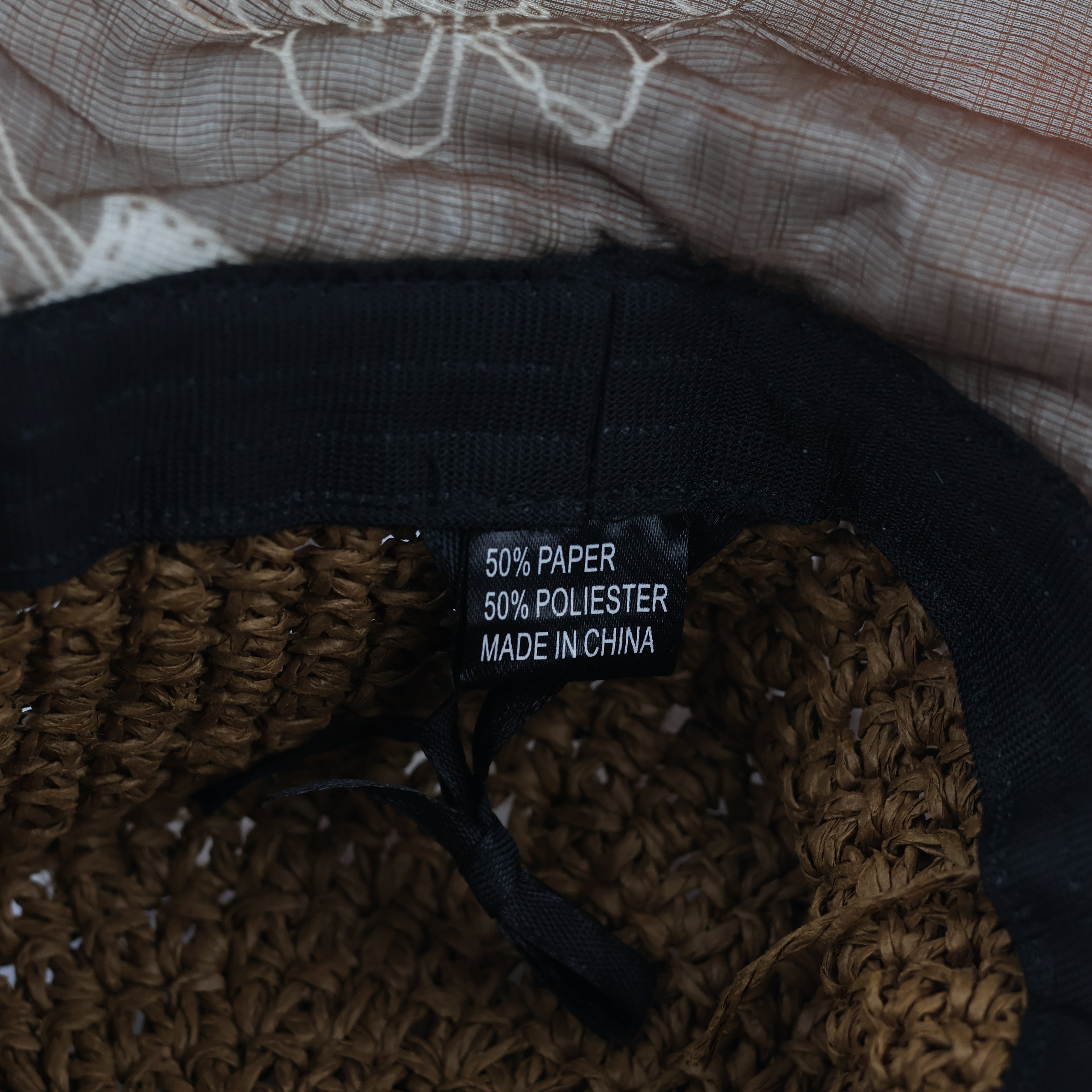 Vintage Boater Style Woven Straw Thrifted Sun Hat – Floral Organza Ribbon