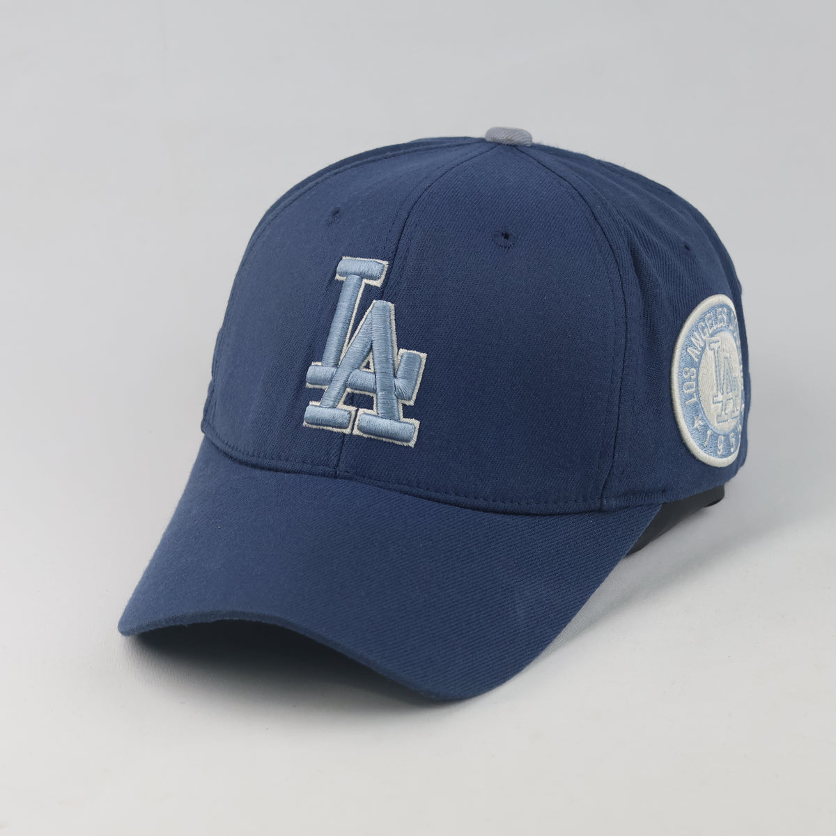 Thrifted LA Dodgers Blue Baseball Cap | Blue Embroidered MLB Fitted Hat (L-XXL) | 10145