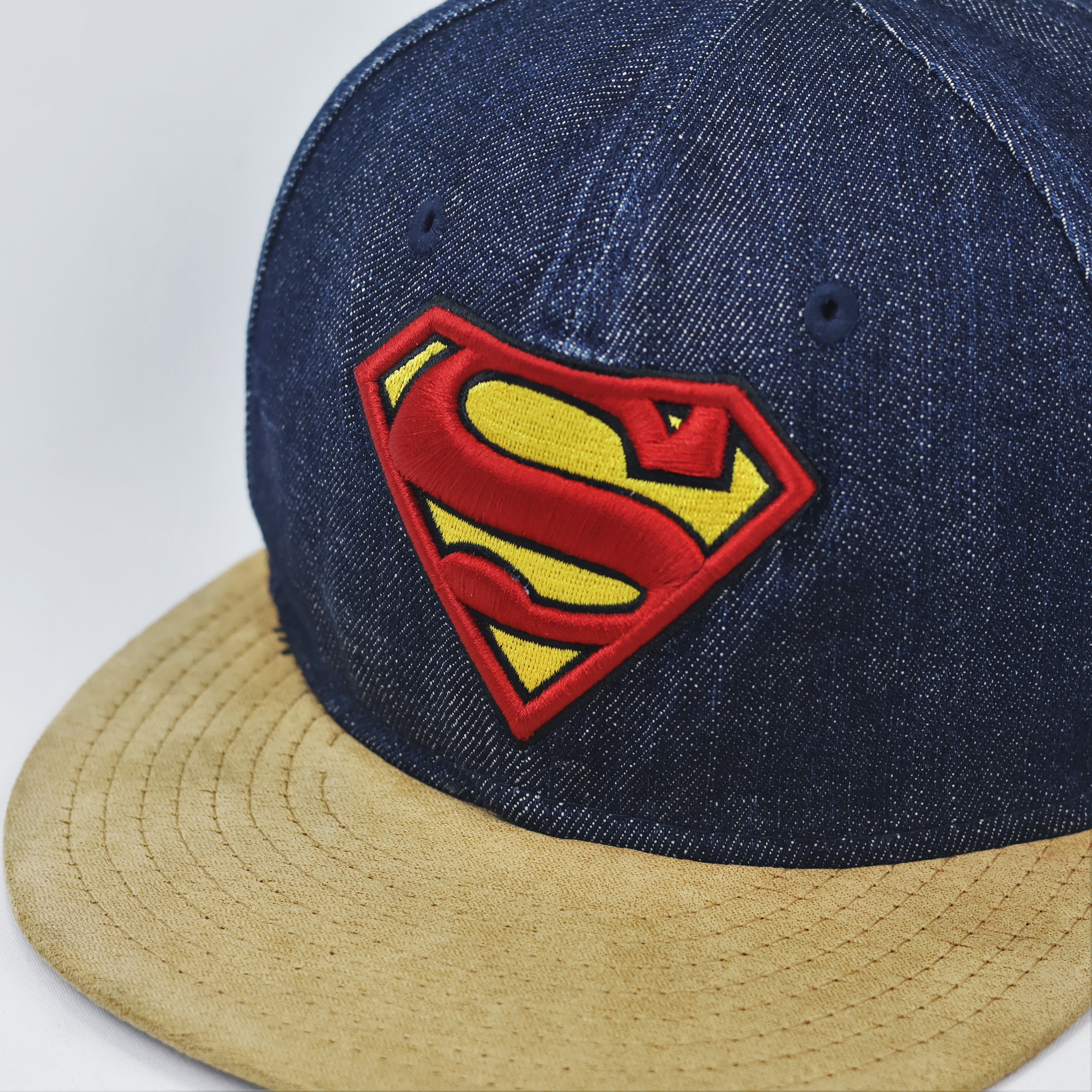 Vintage Superman DC Comics New Era Thrifted Snapback - Blue Denim & Tan Contrast