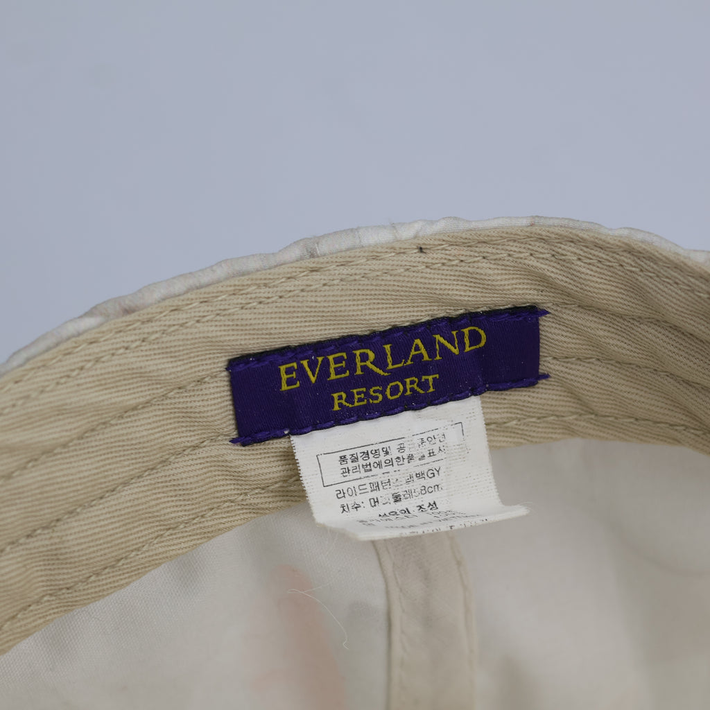 Vintage Floral Cream & Pink Brim Streetwear Snapback Cap