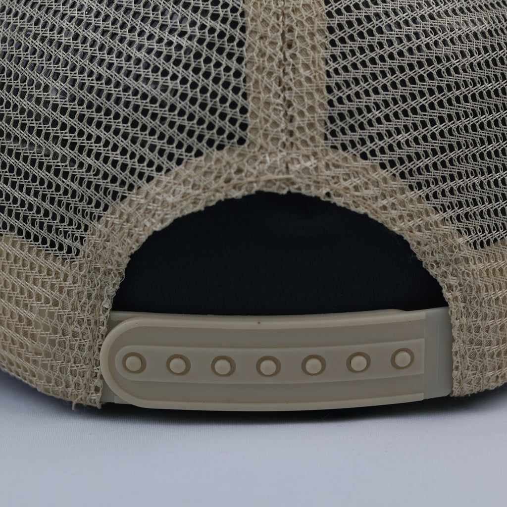 Ediko Embroidered Leather Patch Mesh Trucker Cap