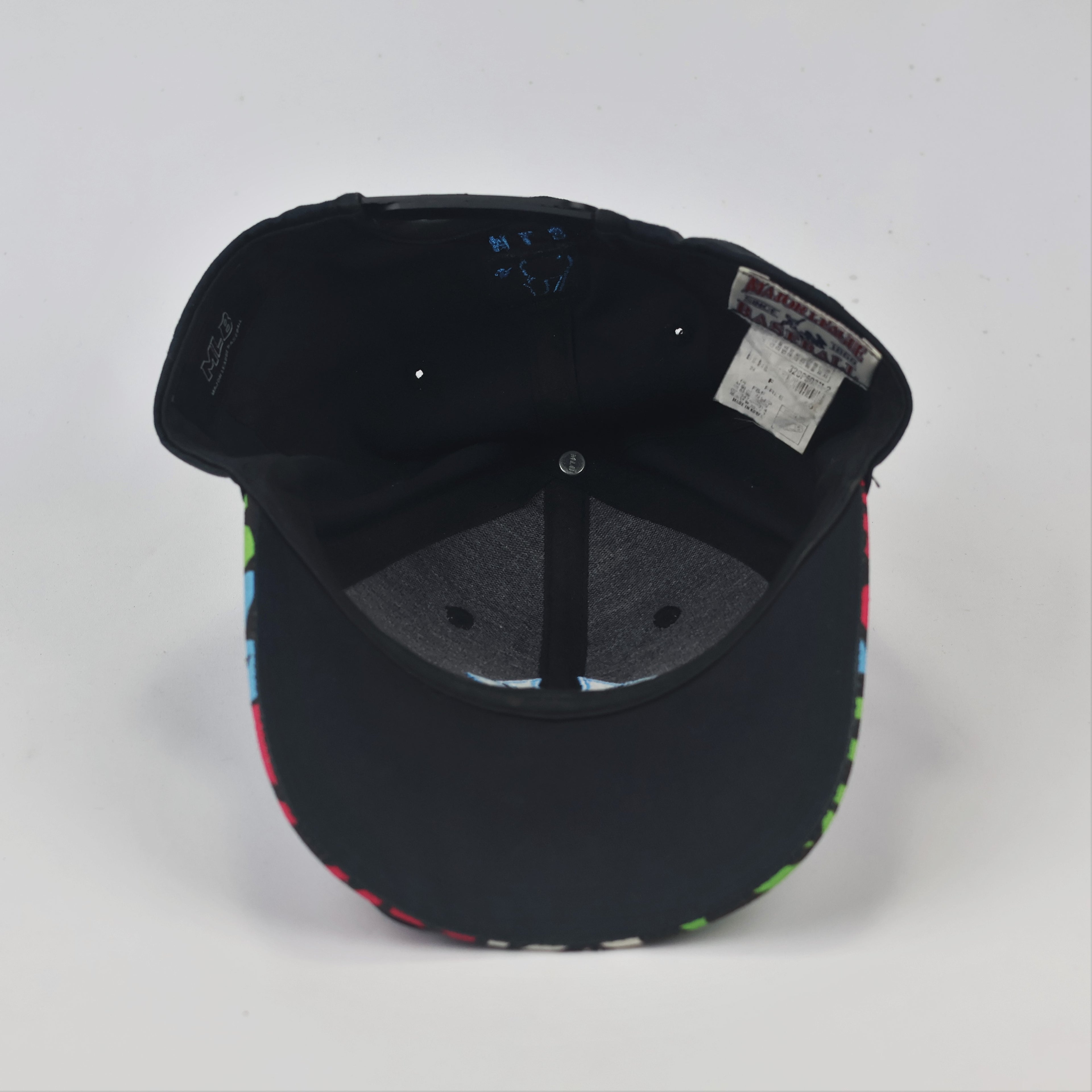 MLB New York Yankees Snapback Thrifted Hat | Black Cap with Multi-Color Graffiti Brim