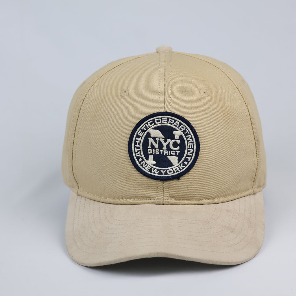 H&M Men NYC District Patch Khaki Thrifted Baseball Cap