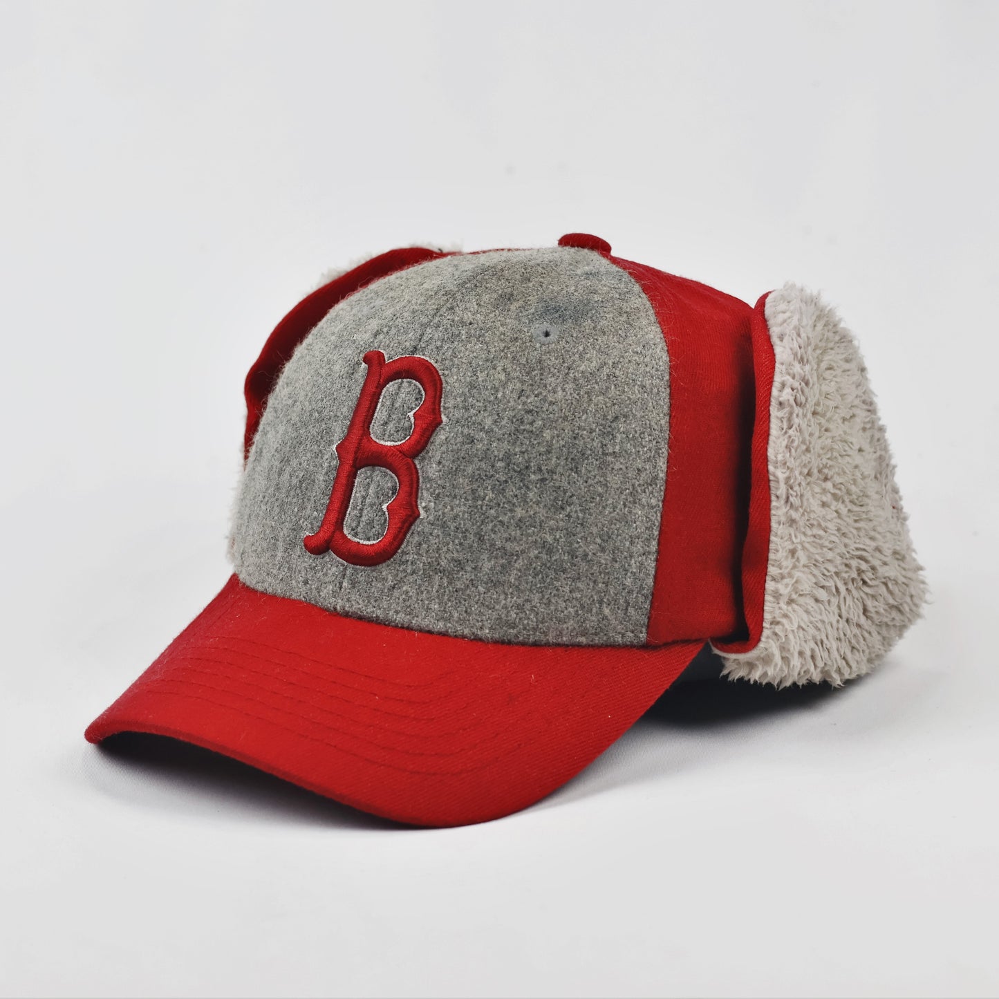 Vintage Boston Red Sox Baseball Trapper Thrifted Cap | Premium Pre-loved Winter Wear