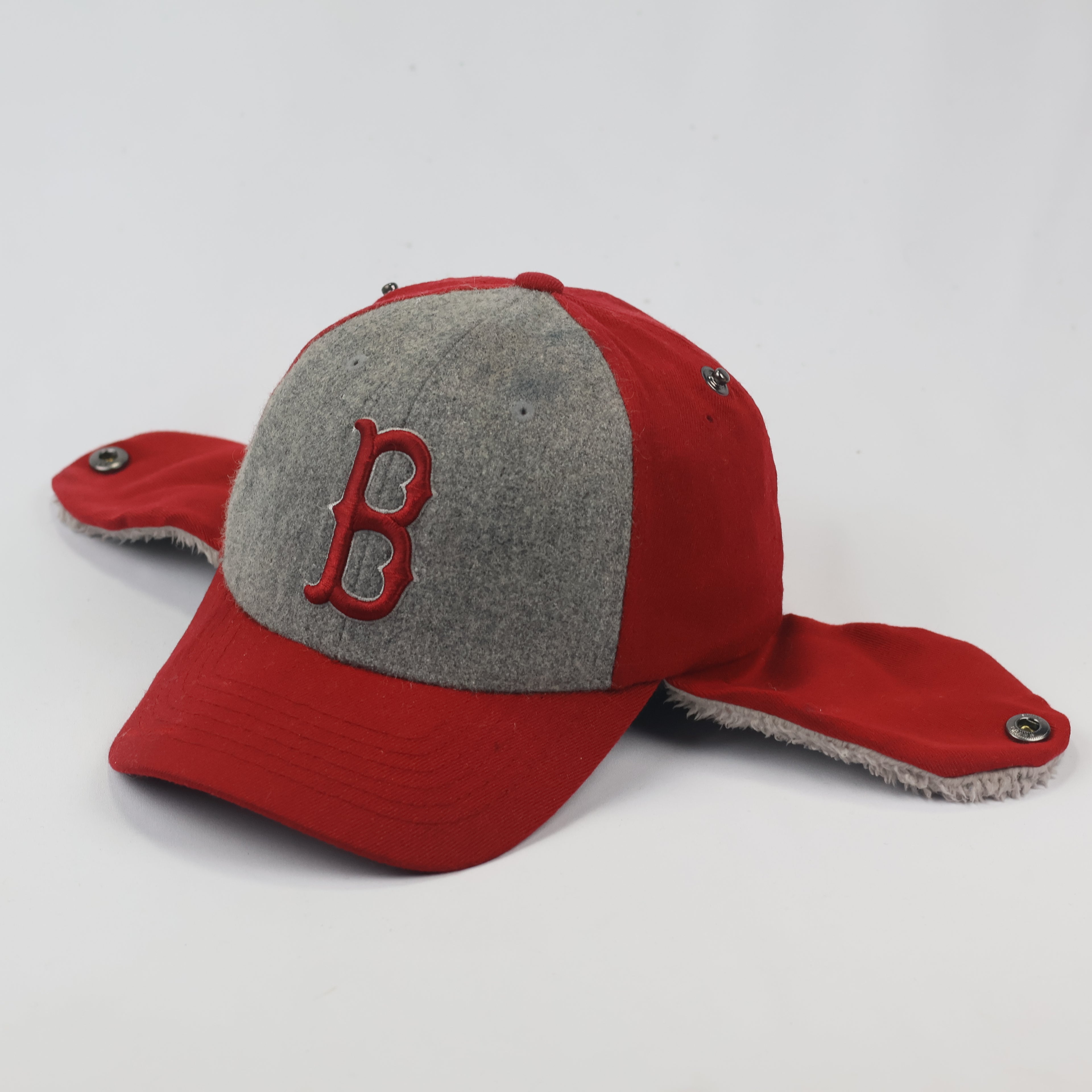Vintage Boston Red Sox Baseball Trapper Thrifted Cap | Premium Pre-loved Winter Wear