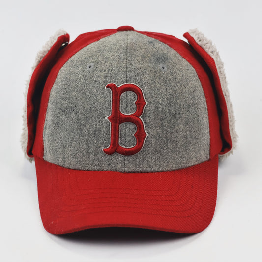 Vintage Boston Red Sox Baseball Trapper Thrifted Cap | Premium Pre-loved Winter Wear