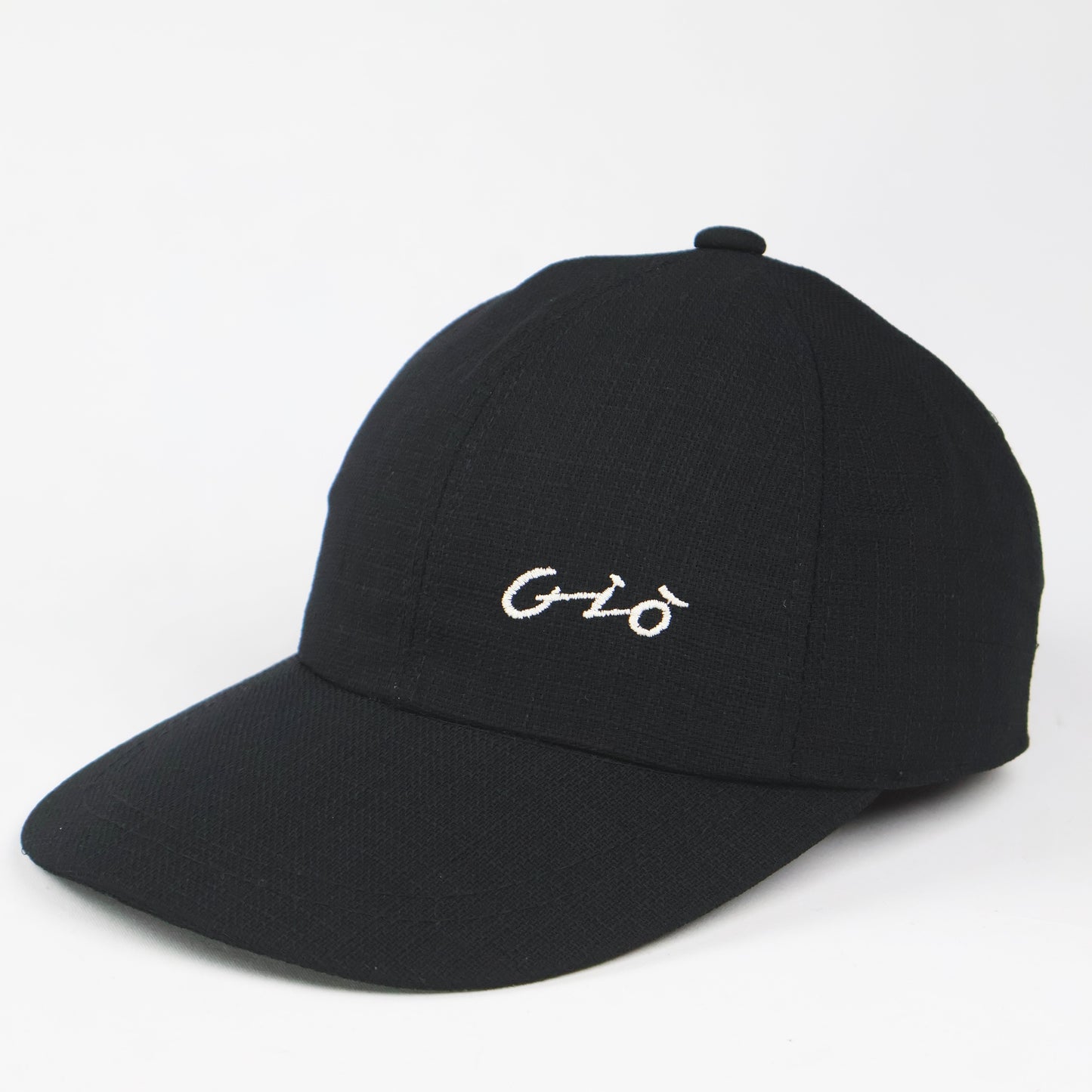 Textured Black Baseball Cap with Script Logo