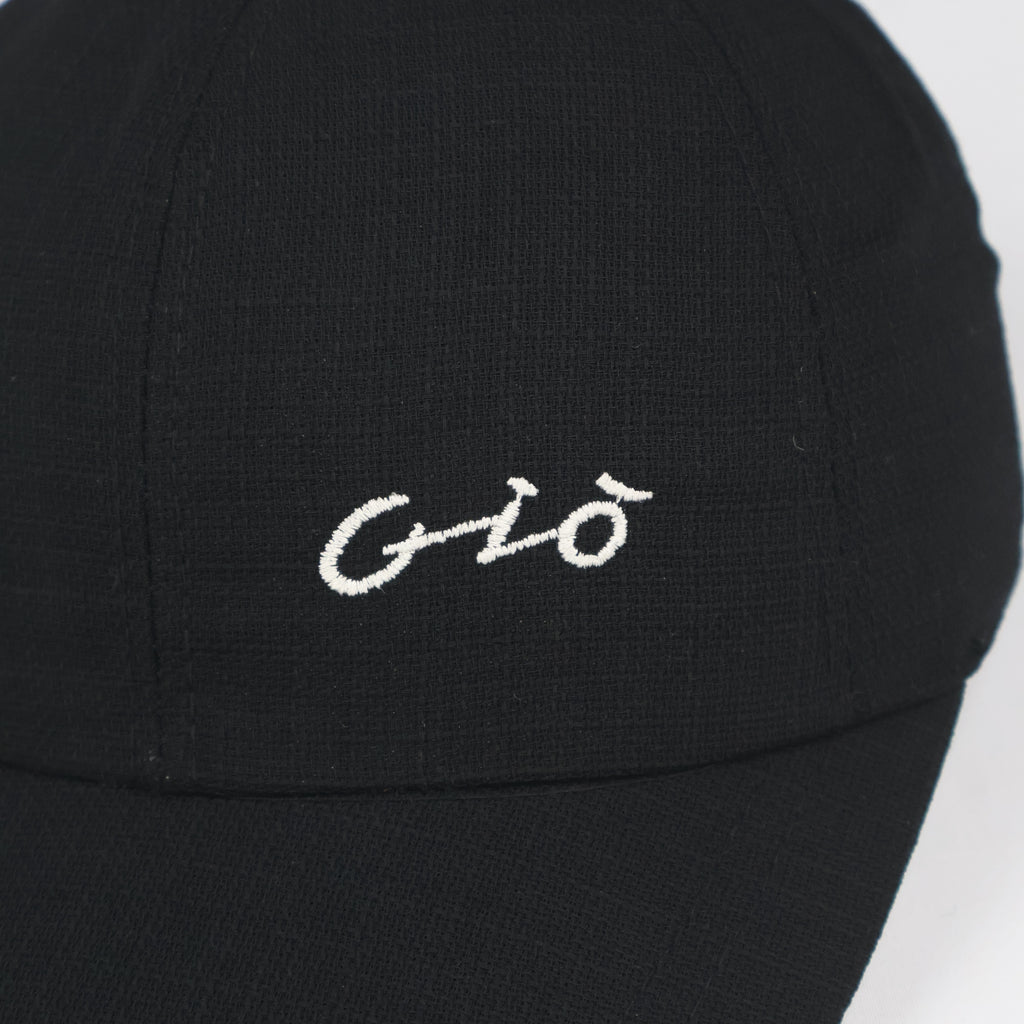 Textured Black Baseball Cap with Script Logo