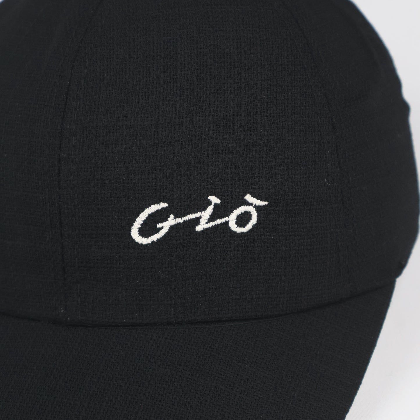 Textured Black Baseball Cap with Script Logo