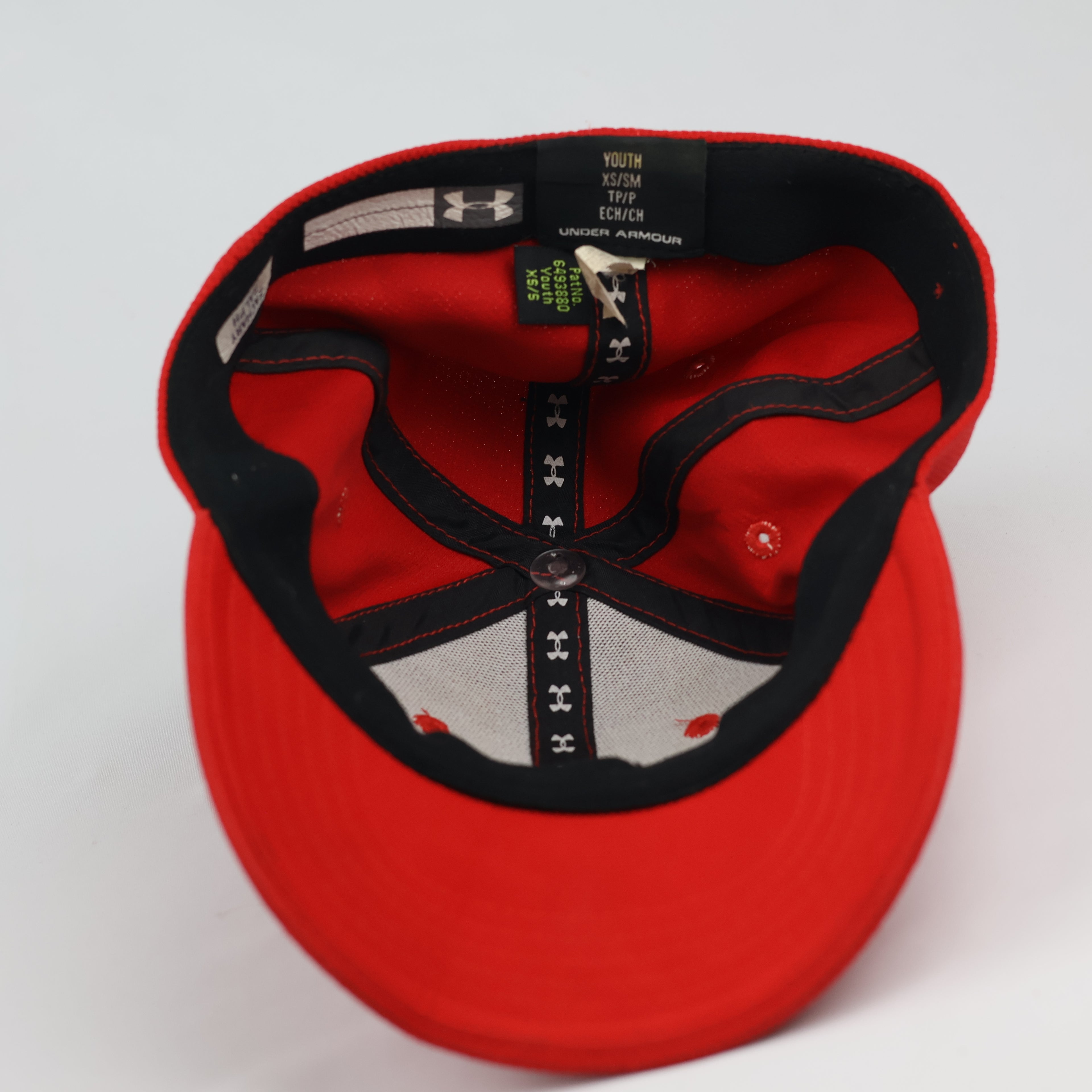 Under Armour Kids Red Tech Textured Adjustable Baseball Thrifted Hat