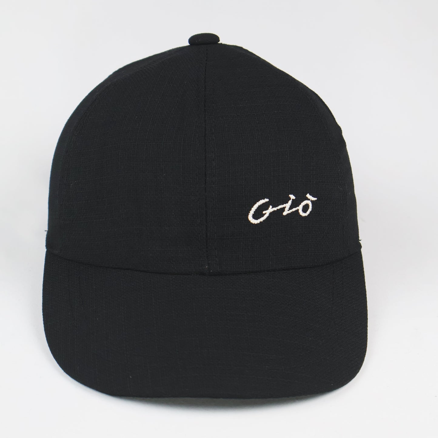 Textured Black Baseball Cap with Script Logo