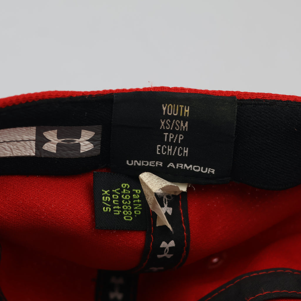 Under Armour Kids Red Tech Textured Adjustable Baseball Thrifted Hat