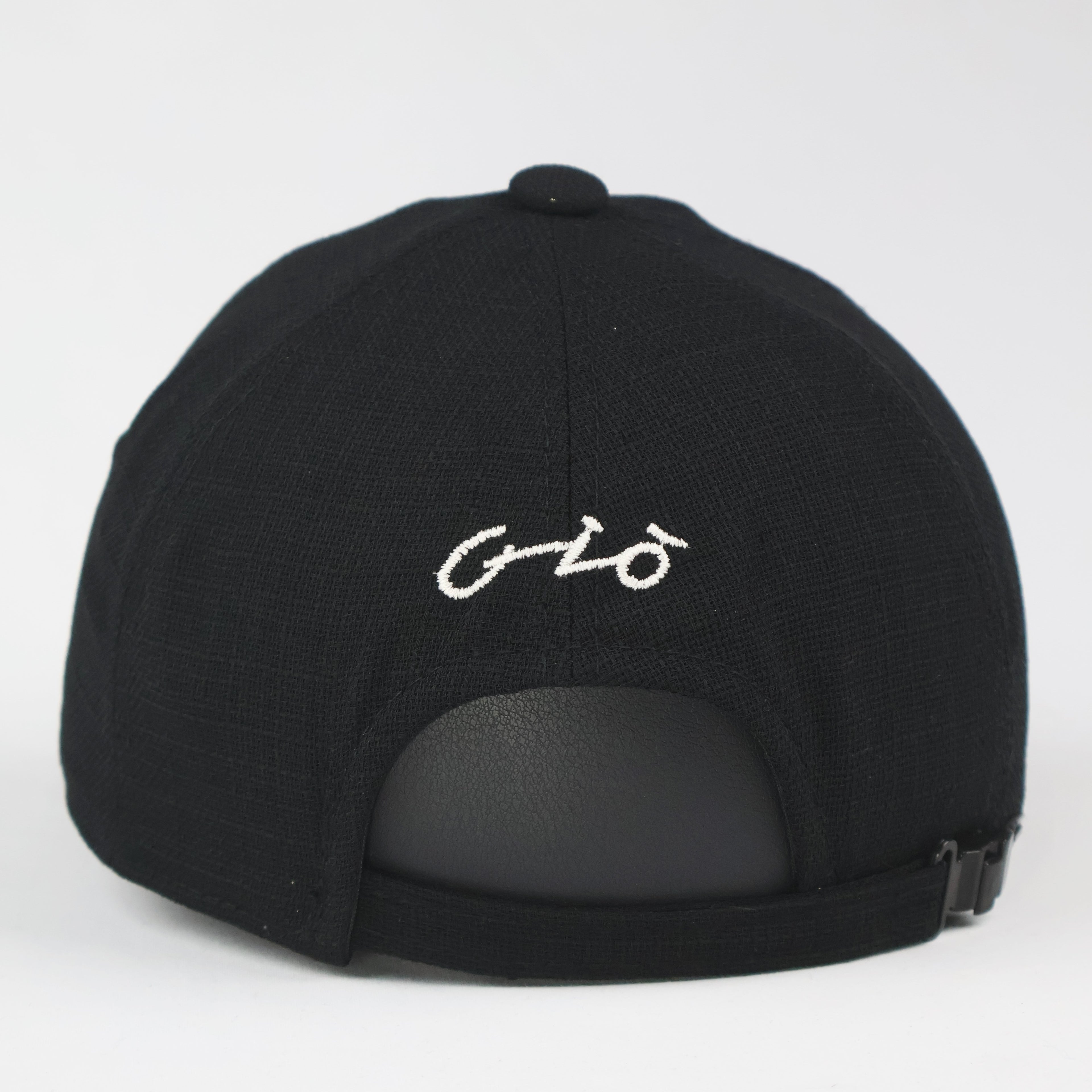 Textured Black Baseball Cap with Script Logo