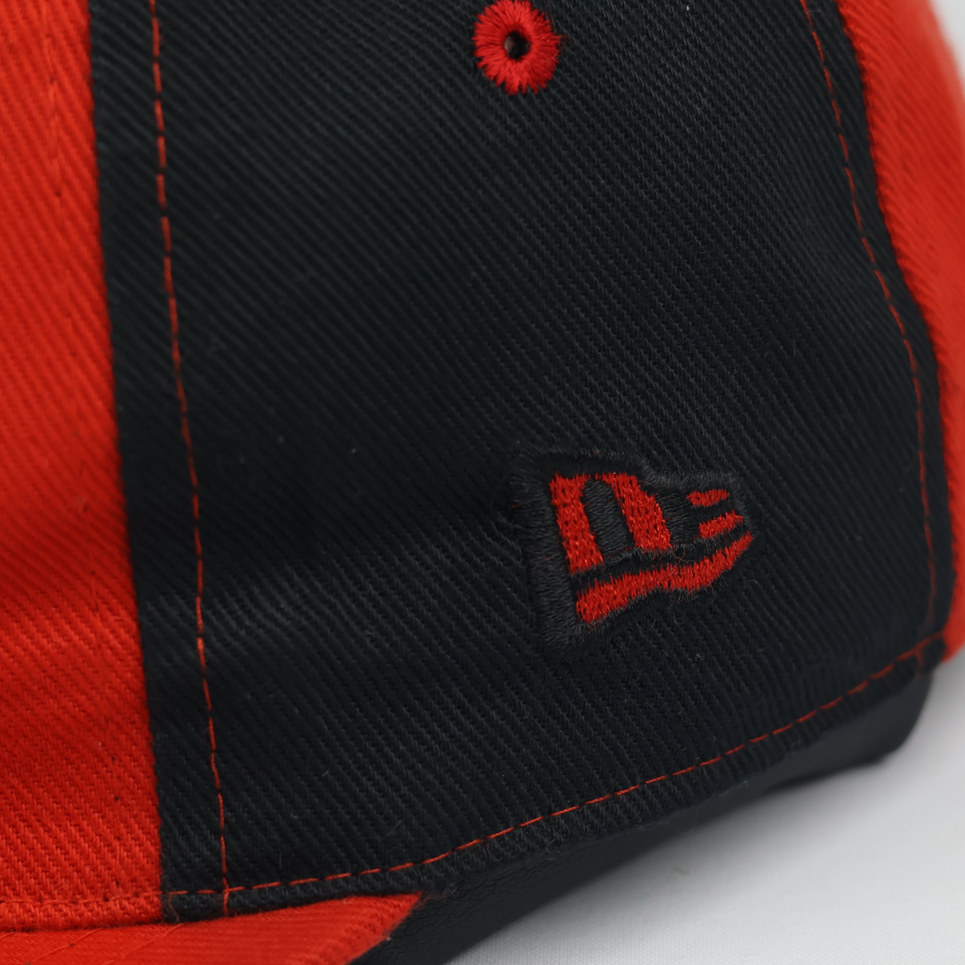Fox Racing Fitted Cap Red and Black Split Panel Thrifted Style
