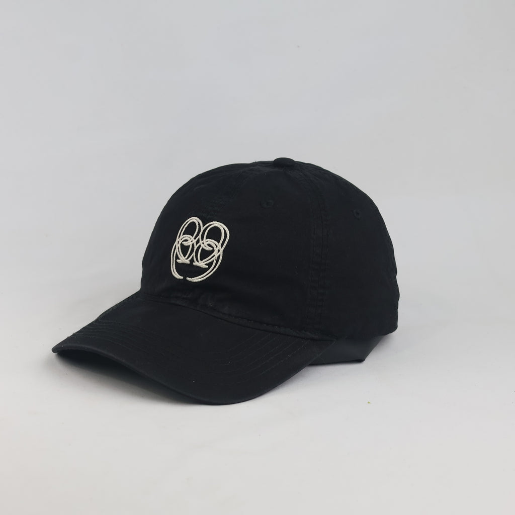 Thrifted Black Cotton Interlocking Rings Baseball Hat (58-60 cm) | 10272