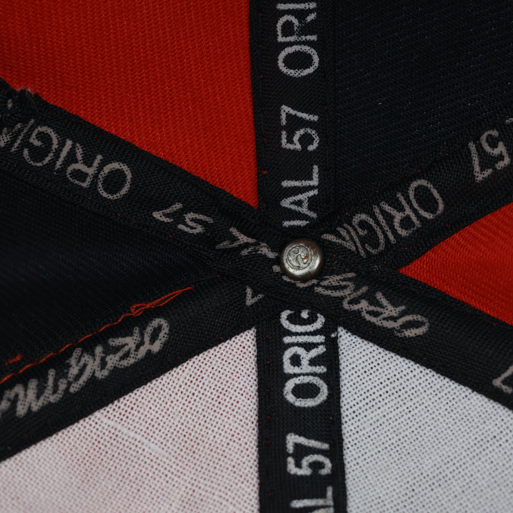 Fox Racing Fitted Cap Red and Black Split Panel Thrifted Style