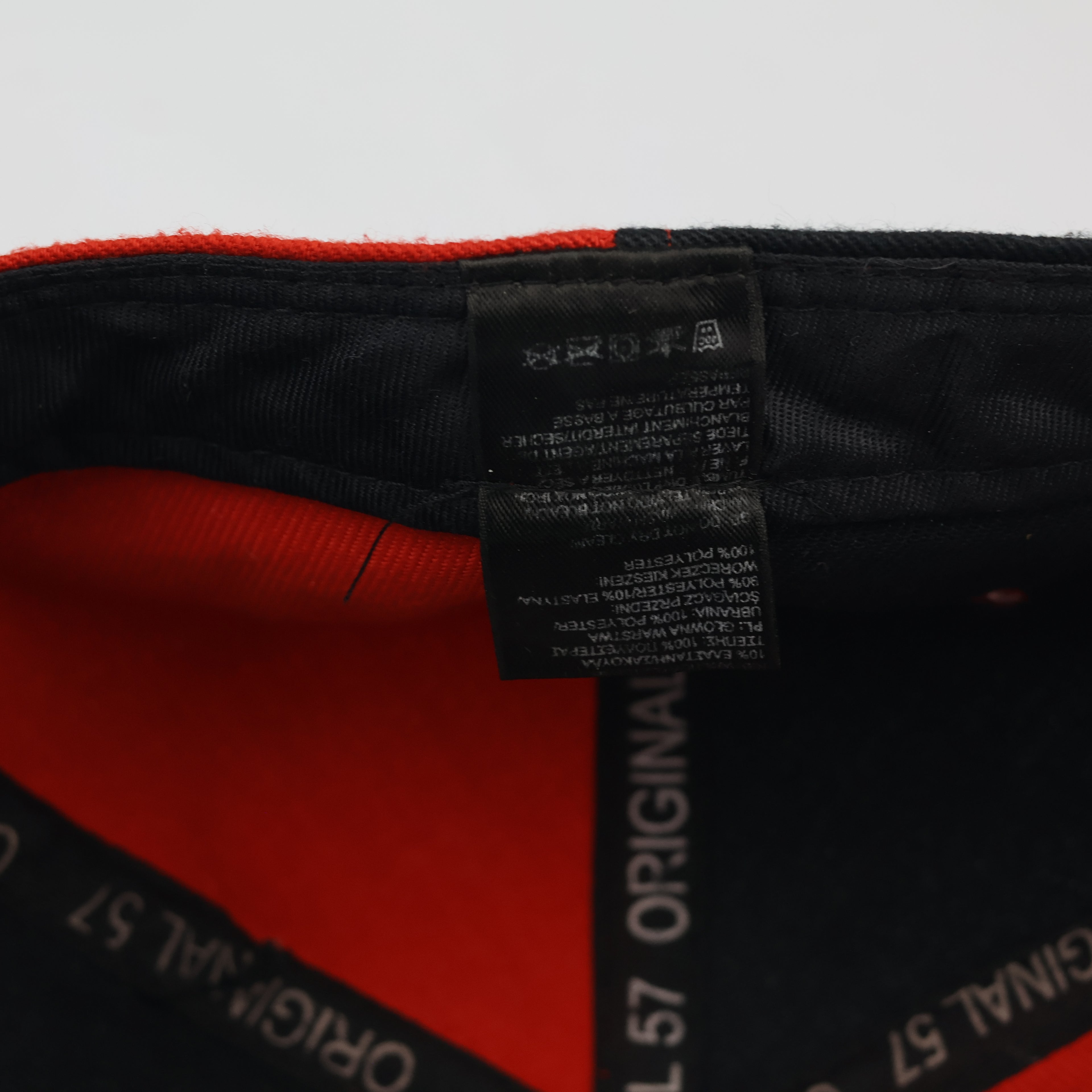 Fox Racing Fitted Cap Red and Black Split Panel Thrifted Style