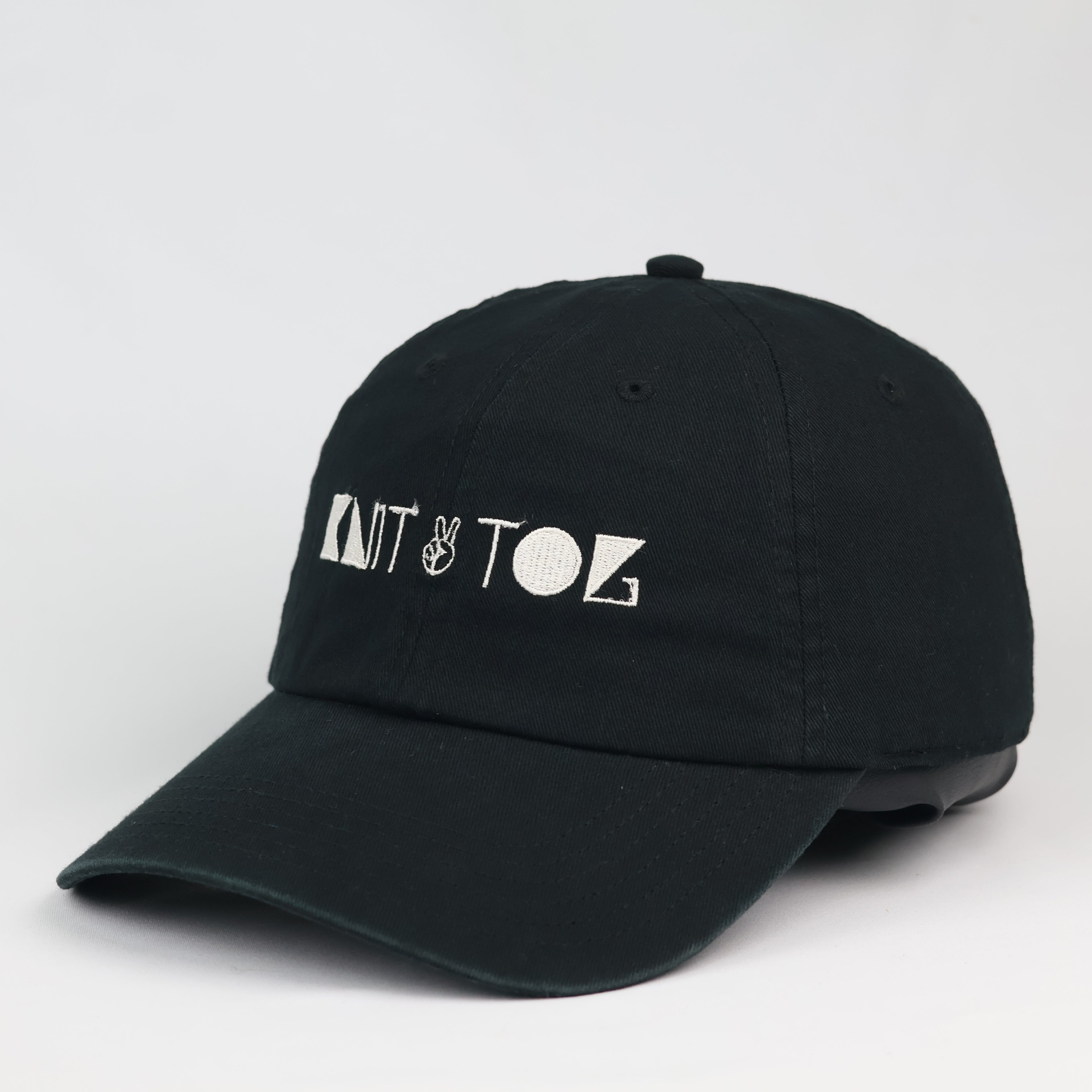 OTTO Black Graphic Embroidered Strapback Baseball Thrifted Hat