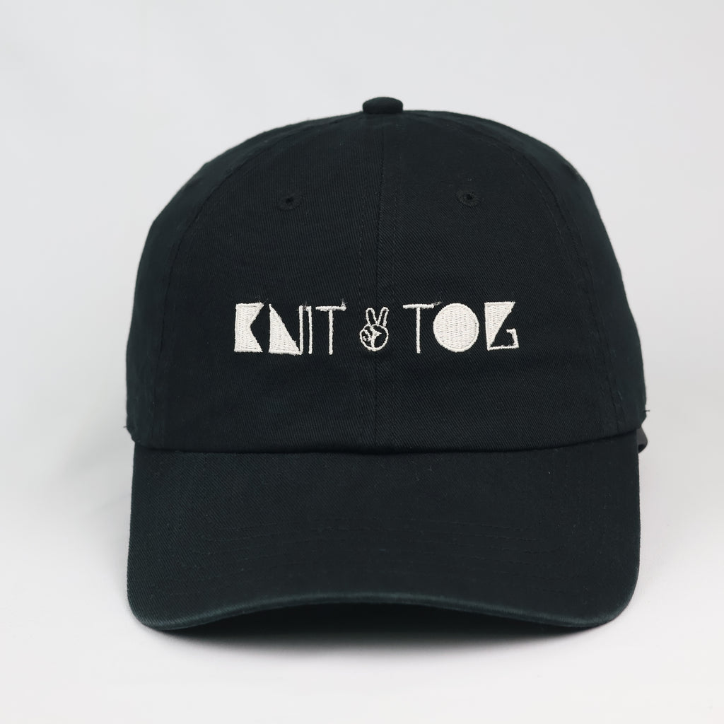 OTTO Black Graphic Embroidered Strapback Baseball Thrifted Hat