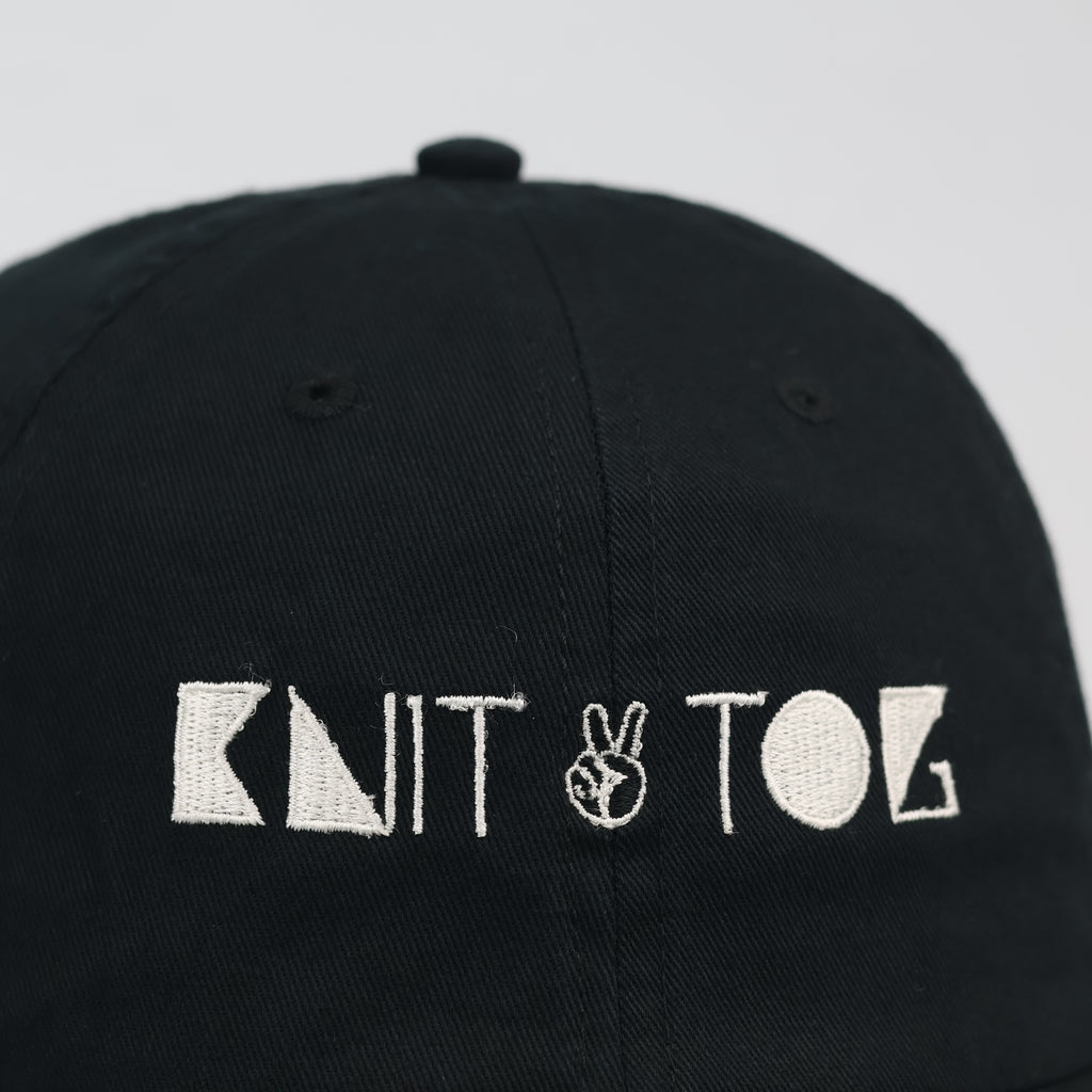 OTTO Black Graphic Embroidered Strapback Baseball Thrifted Hat