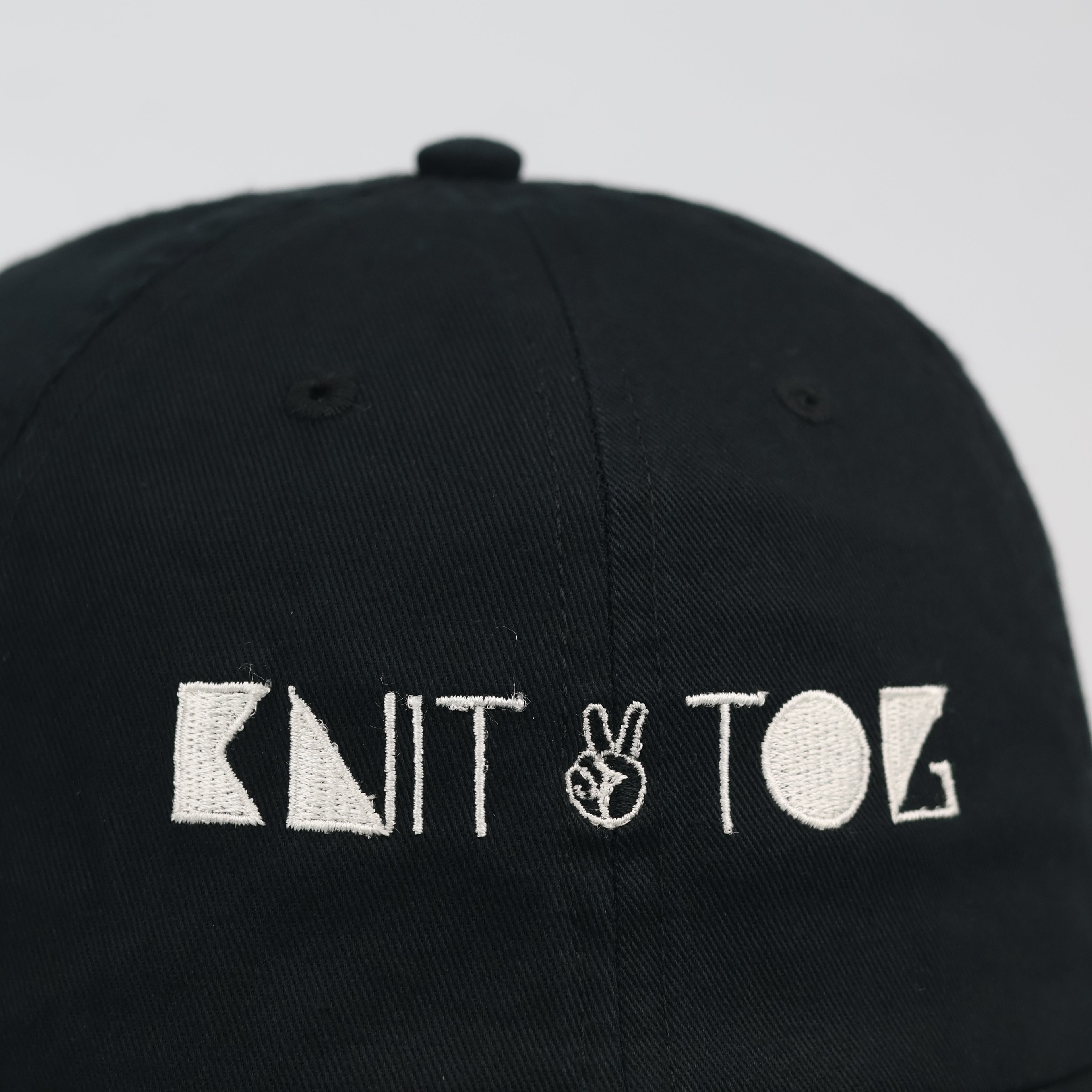 OTTO Black Graphic Embroidered Strapback Baseball Thrifted Hat