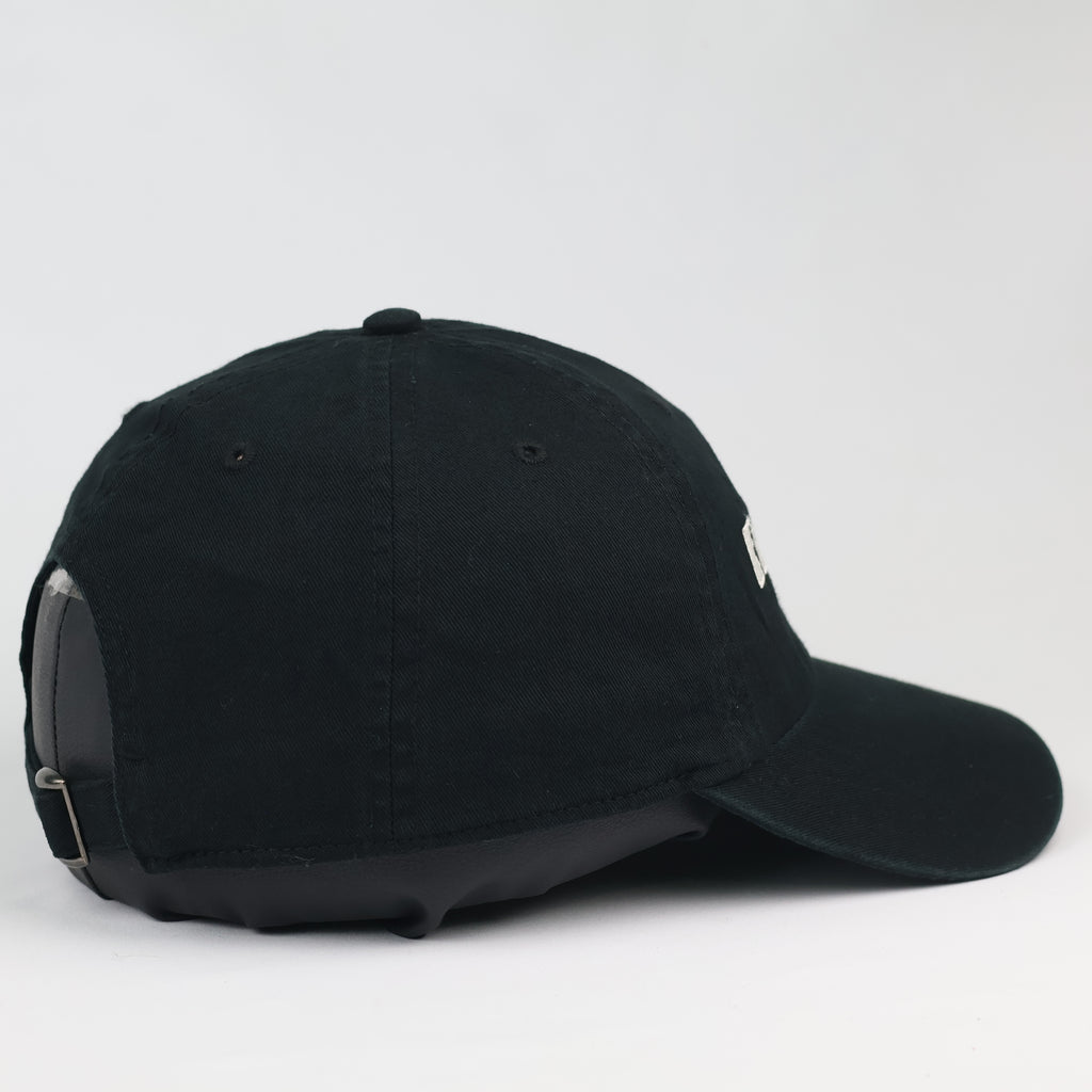 OTTO Black Graphic Embroidered Strapback Baseball Thrifted Hat